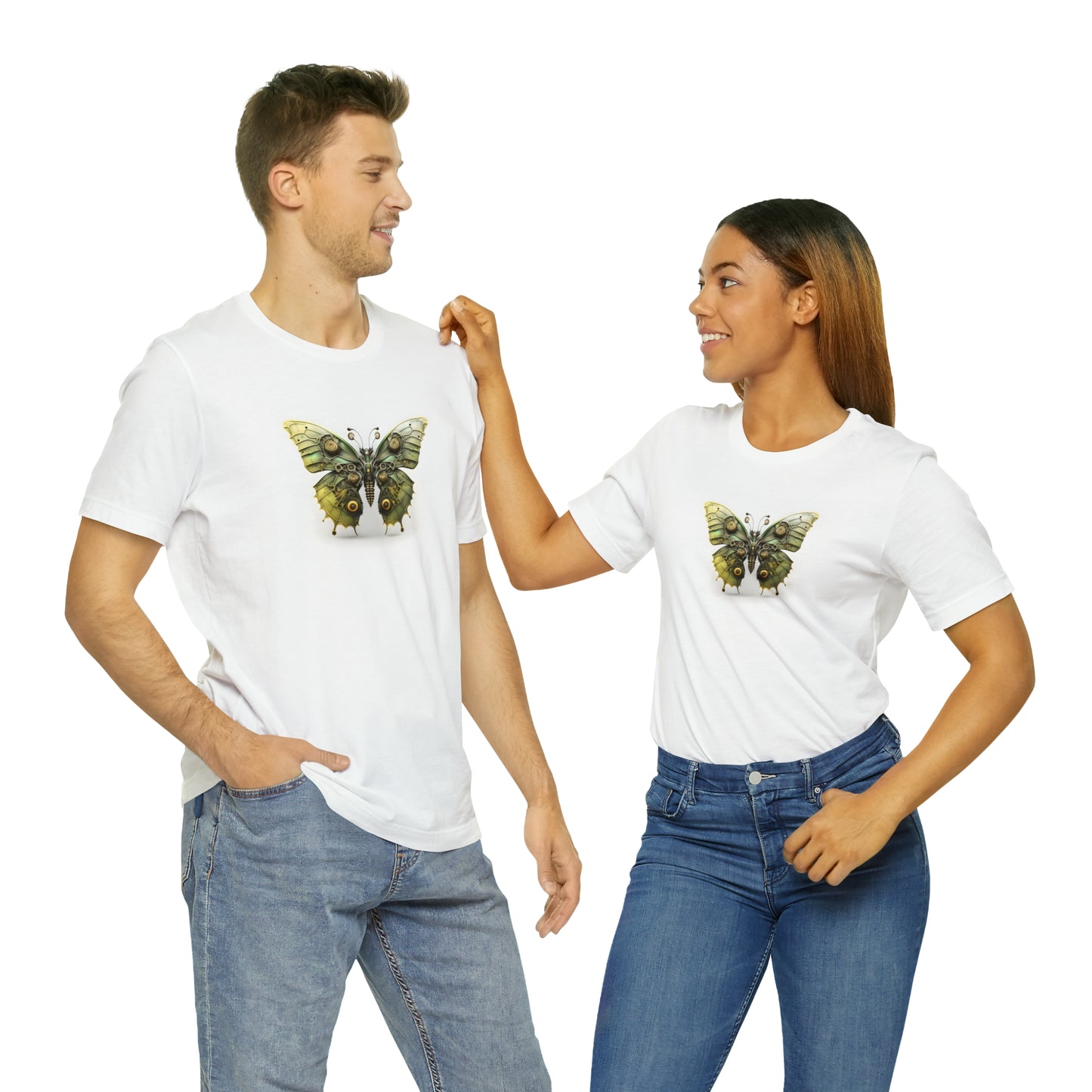 Steam Punk Butterfly Green Acid design, Unisex Jersey Short Sleeve Tee,