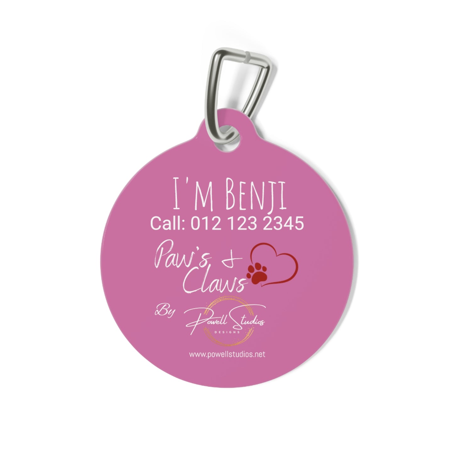 Pink "I Love My Human" Pet Tag, Dog Tag, Dog ID, Cat Tag, Cat ID