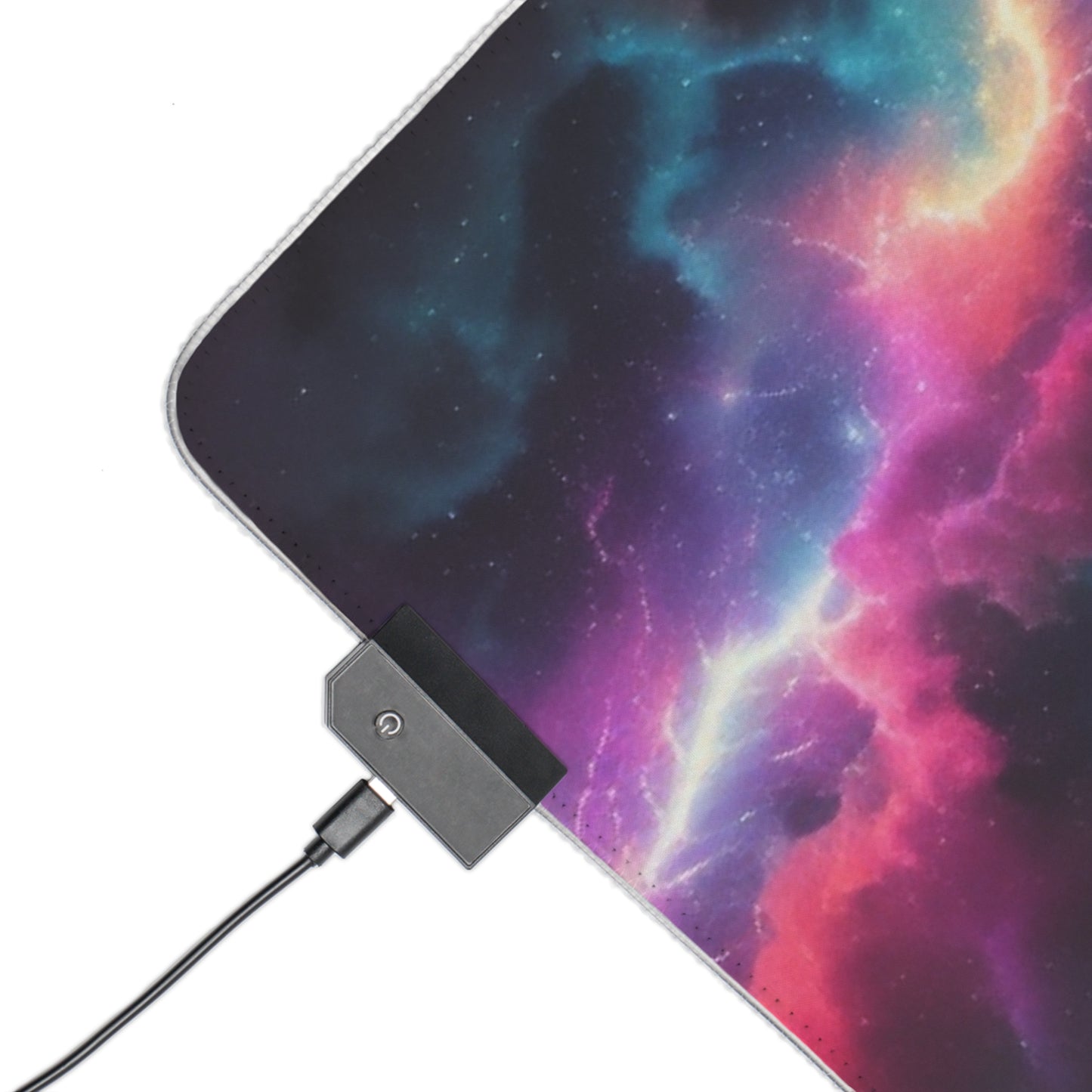 LED Gaming Mouse Pad. Close Encounter UFO in a Nebula Neon style Classic Mouse Mat, Get ready to elevate your gaming experience Tic Tac UAP style!
