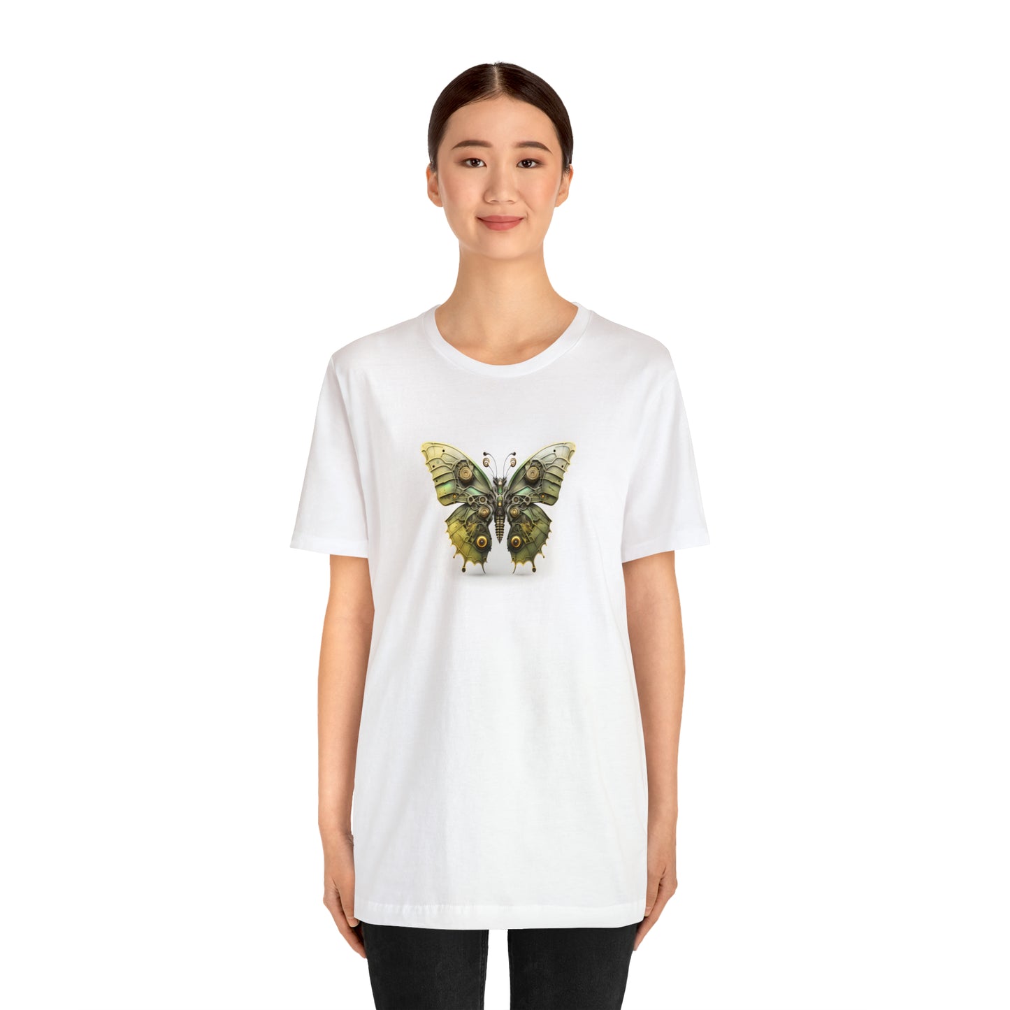 Steam Punk Butterfly Green Acid design, Unisex Jersey Short Sleeve Tee,