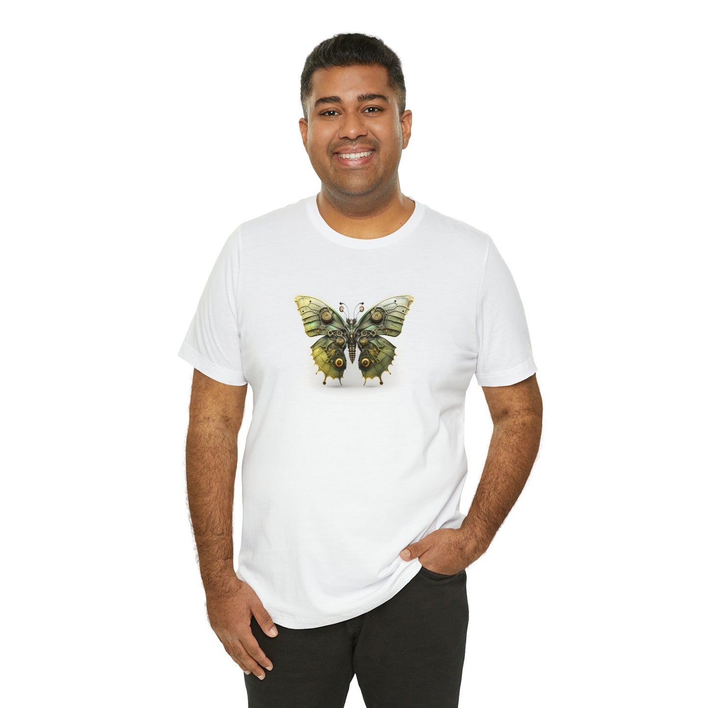 Steam Punk Butterfly Green Acid design, Unisex Jersey Short Sleeve Tee,