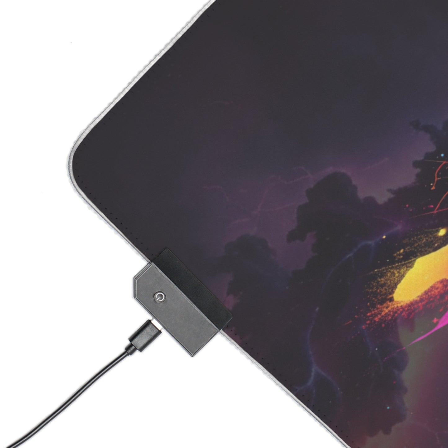 LED Gaming Mouse Pad. Close Encounter UFO in a Nebula Neon SPLASH effect Mouse Mat, Get ready to elevate your gaming experience Tic Tac UAP style!