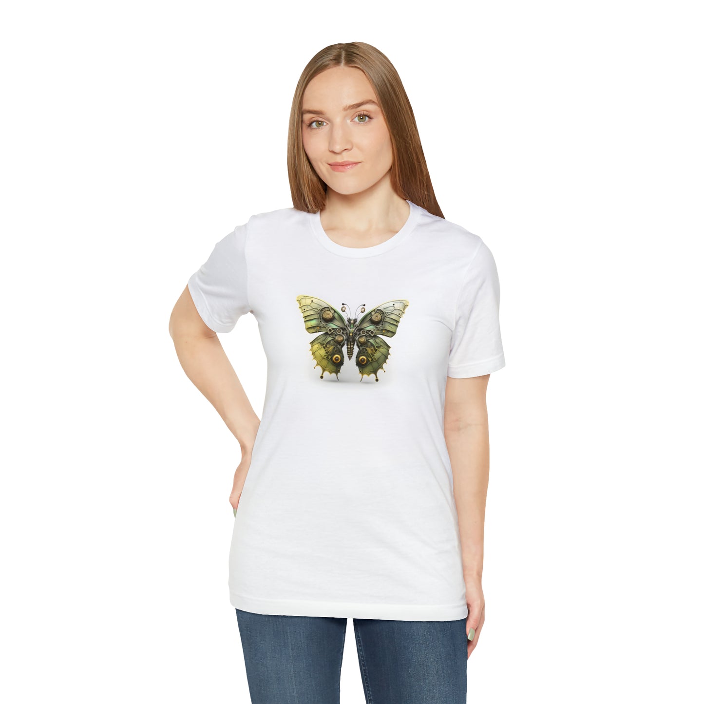 Steam Punk Butterfly Green Acid design, Unisex Jersey Short Sleeve Tee,