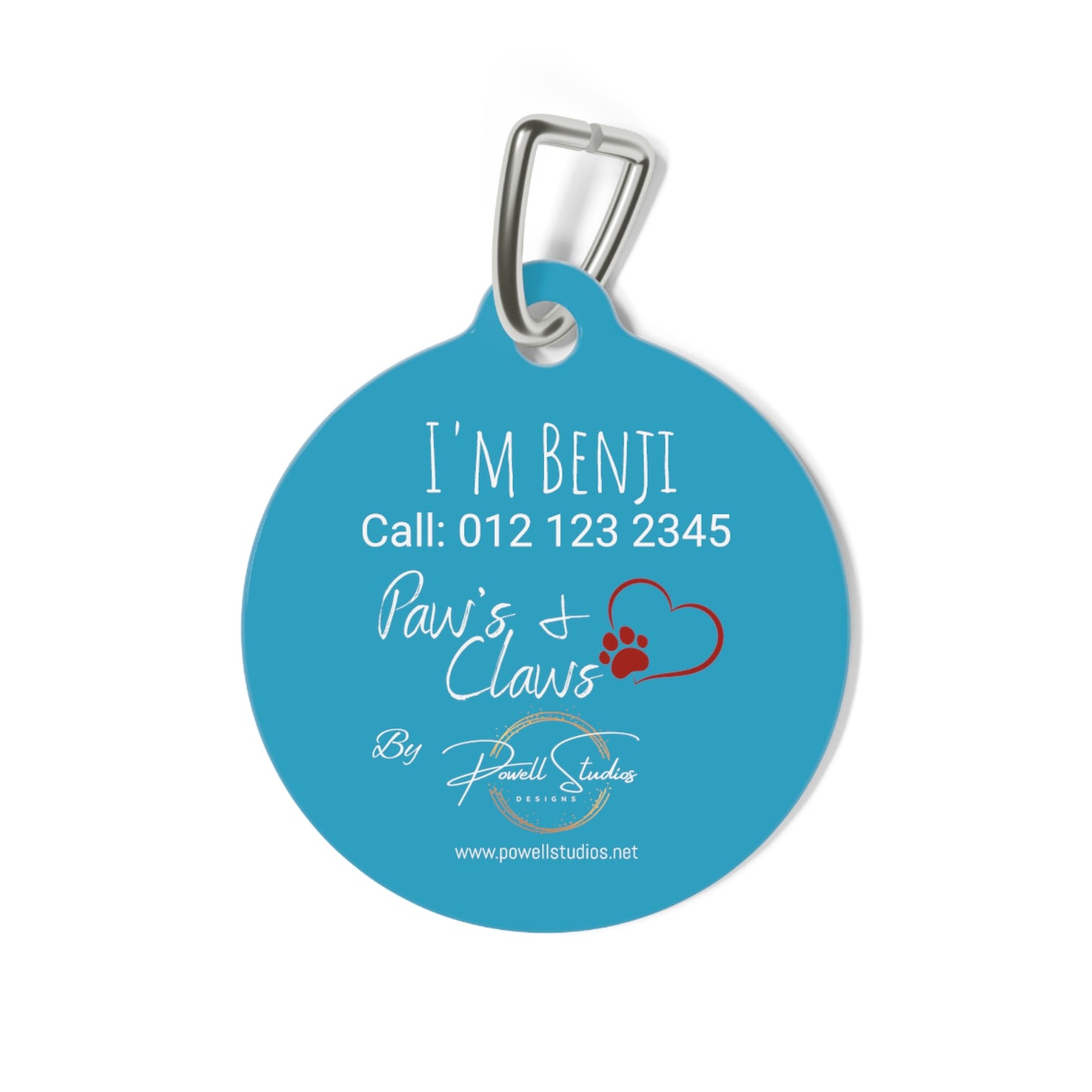 Blue "Too Cool For Leashes" Pet Tag, Dog tag, Dog ID, Cat tag, Cat ID