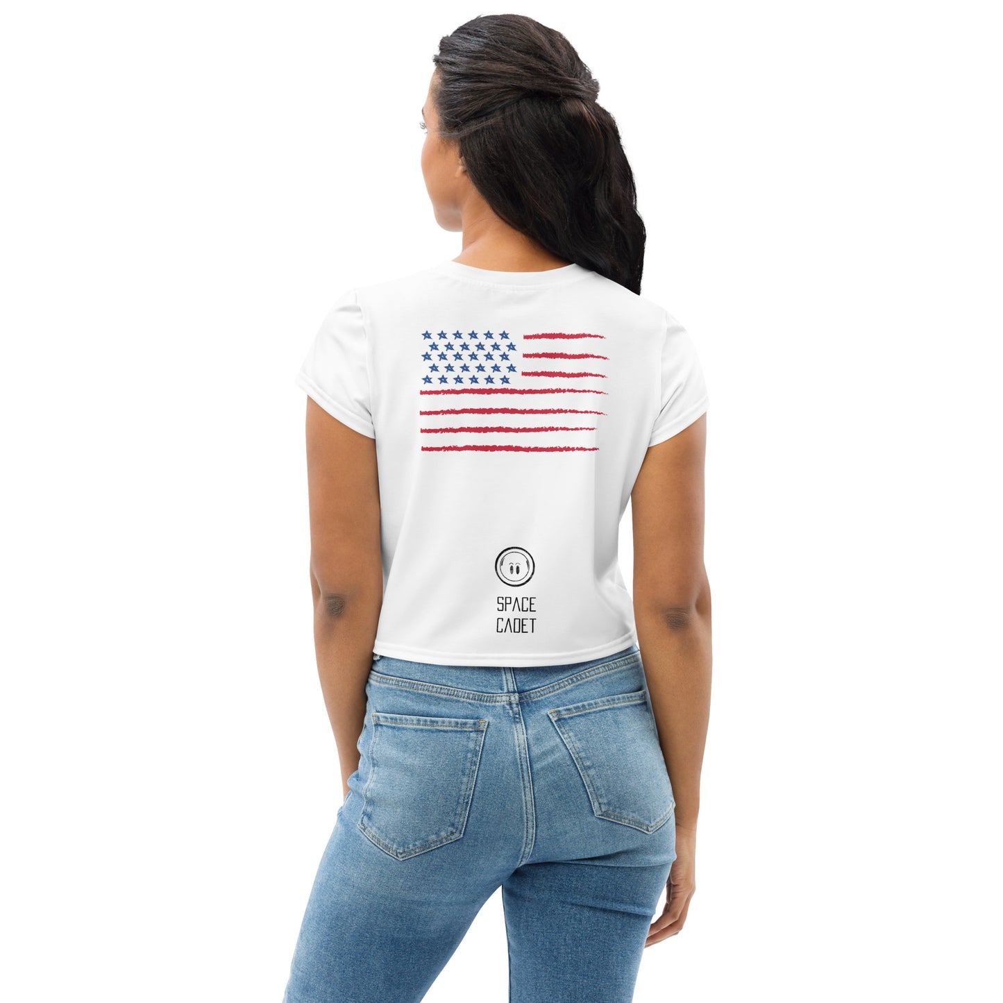 USA Space Cadet All-Over Print Crop Tee