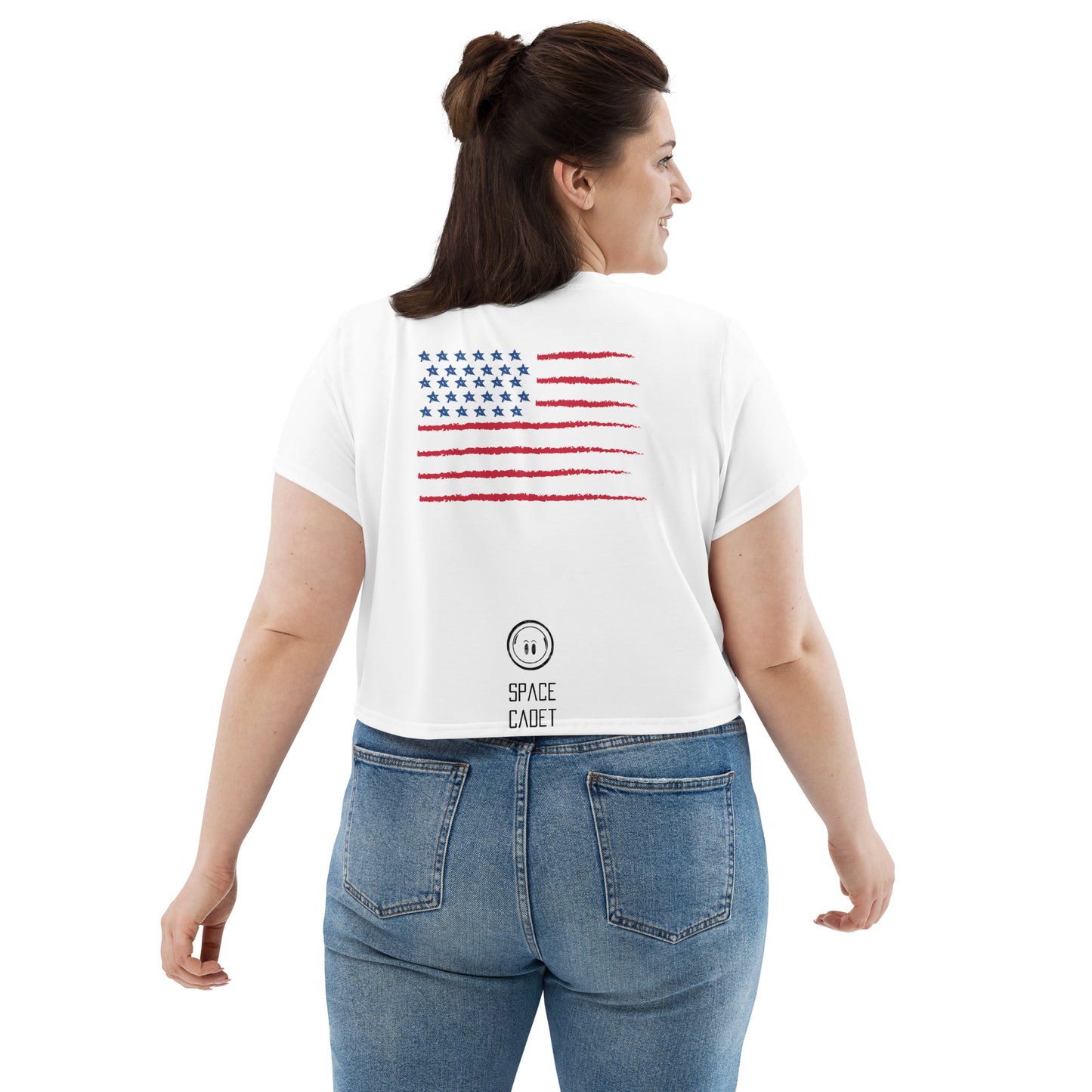USA Space Cadet All-Over Print Crop Tee
