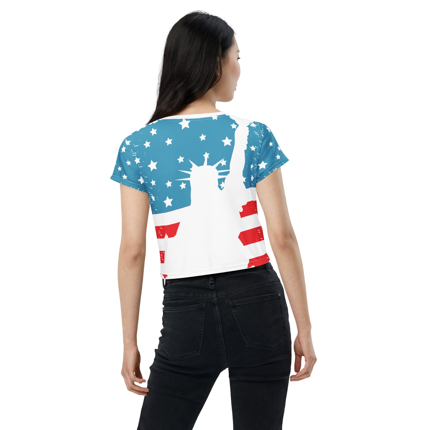 Usa All-Over Print Crop Tee