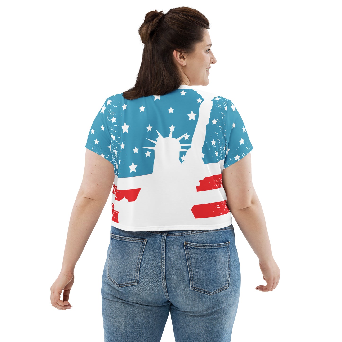 Usa All-Over Print Crop Tee