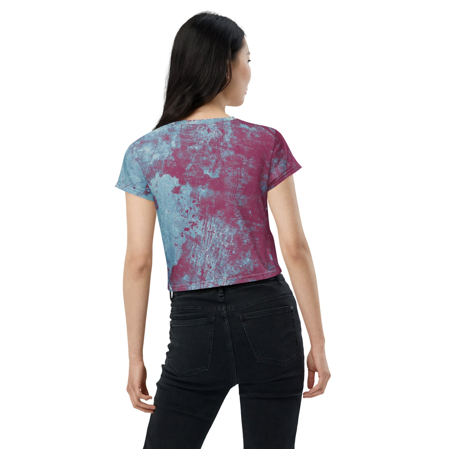 USA Flag All-Over Print Crop Tee