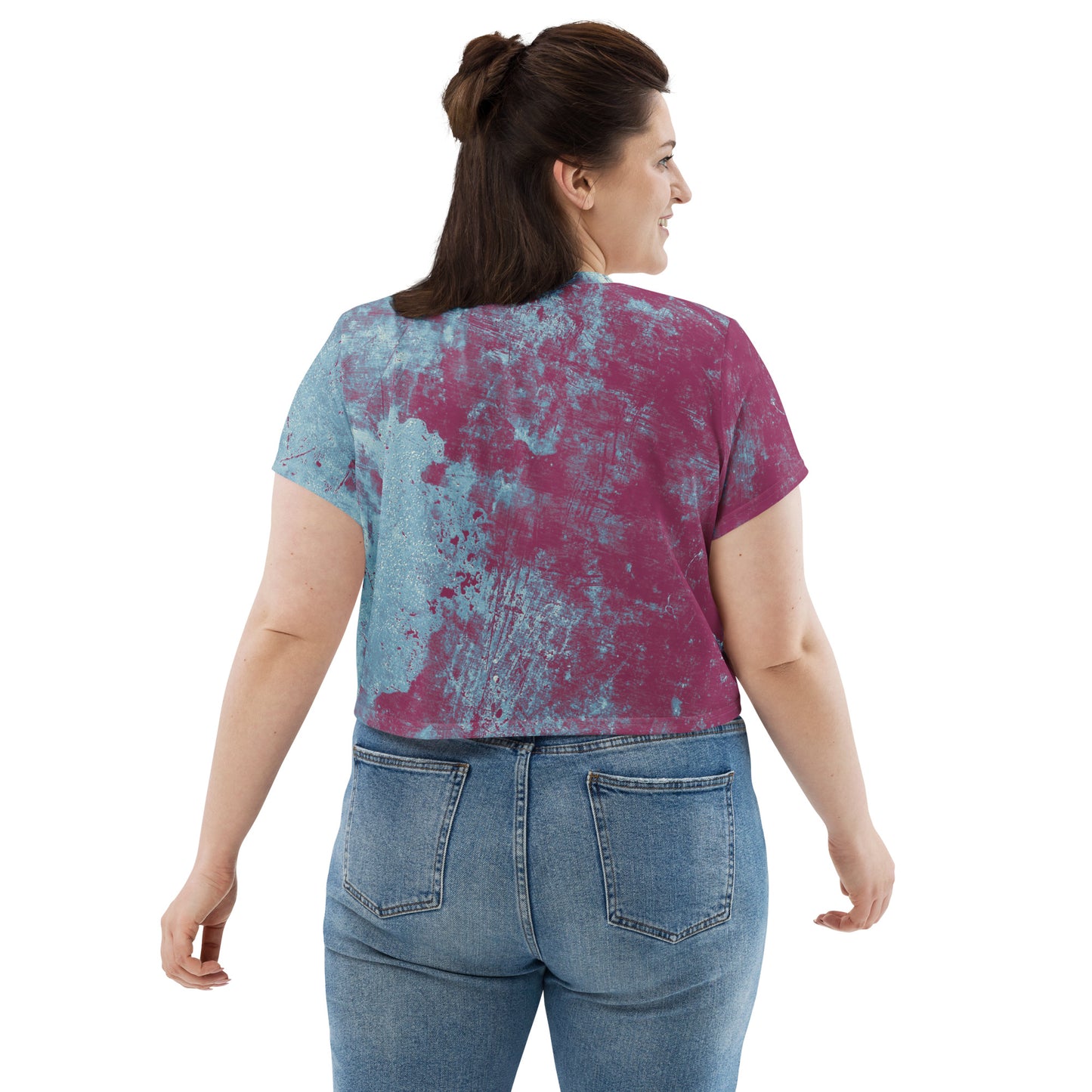 USA Flag All-Over Print Crop Tee