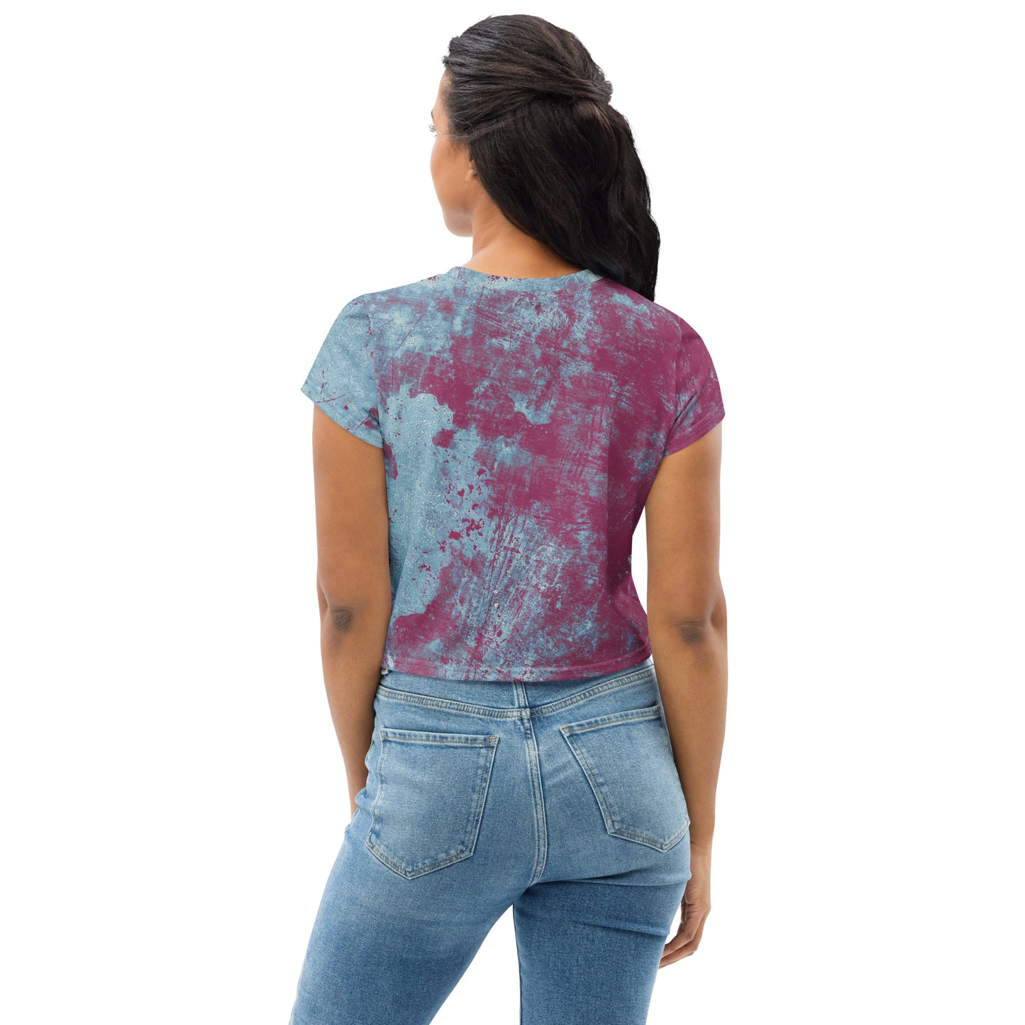 USA Flag All-Over Print Crop Tee