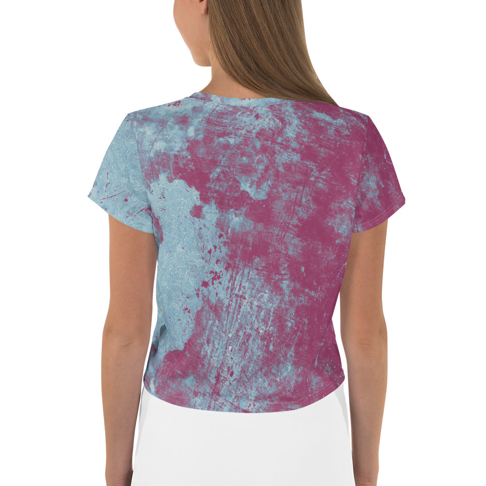 USA Flag All-Over Print Crop Tee