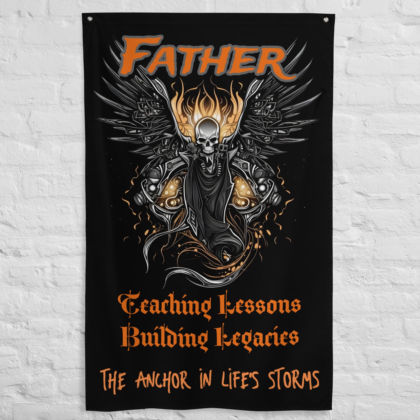 Fathers Day, Dad, Teaching Lessons, Building Legacies Biker Style Flag
