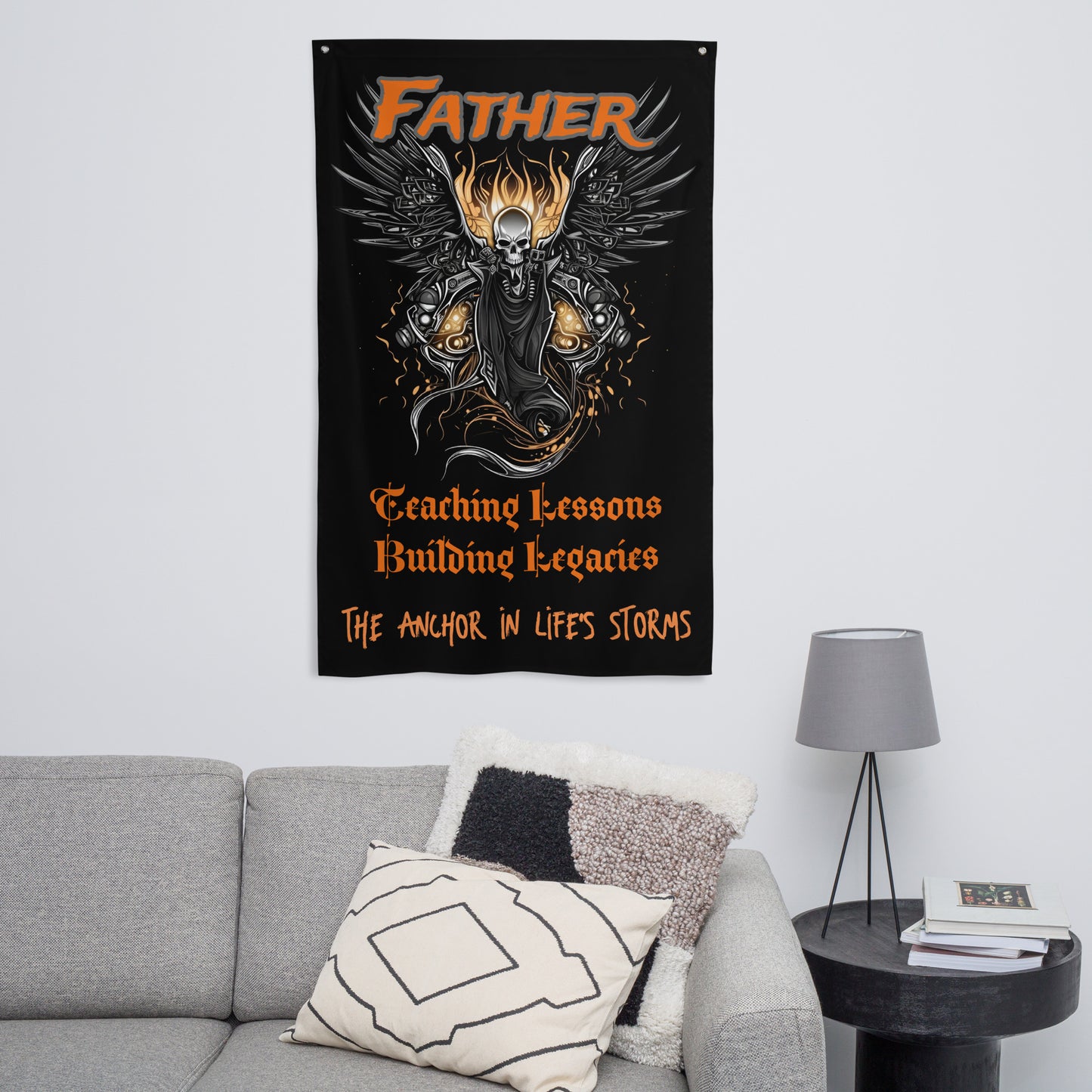 Fathers Day, Dad, Teaching Lessons, Building Legacies Biker Style Flag