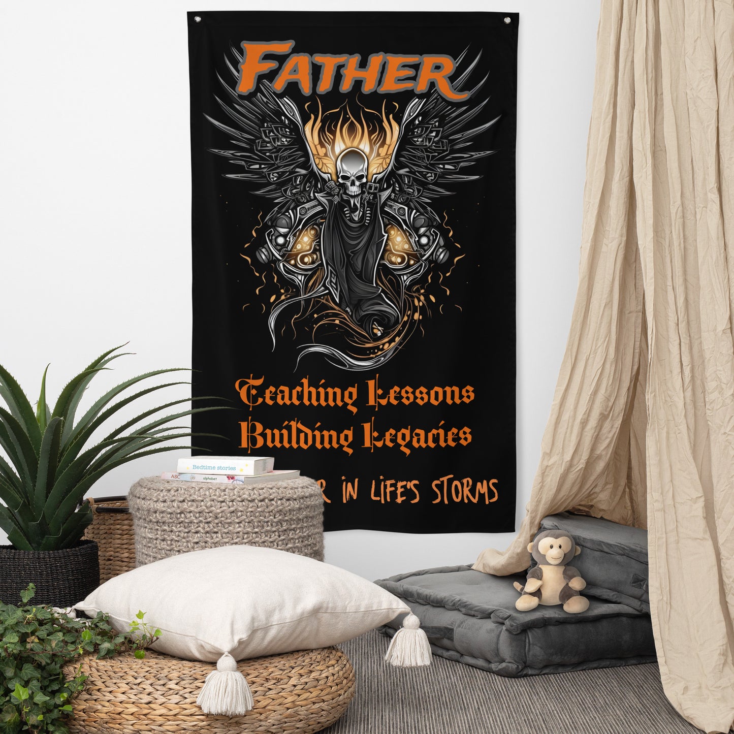 Fathers Day, Dad, Teaching Lessons, Building Legacies Biker Style Flag