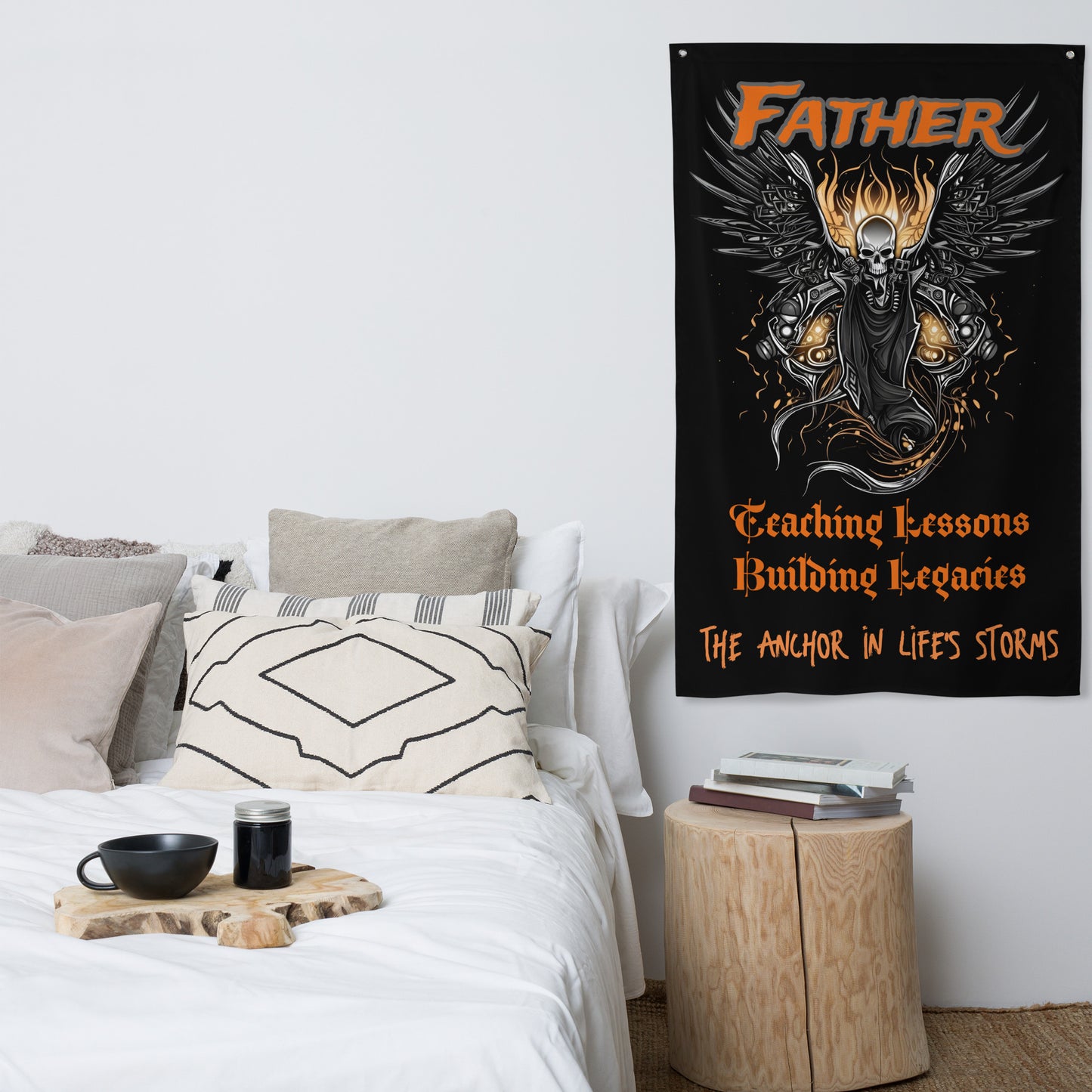 Fathers Day, Dad, Teaching Lessons, Building Legacies Biker Style Flag