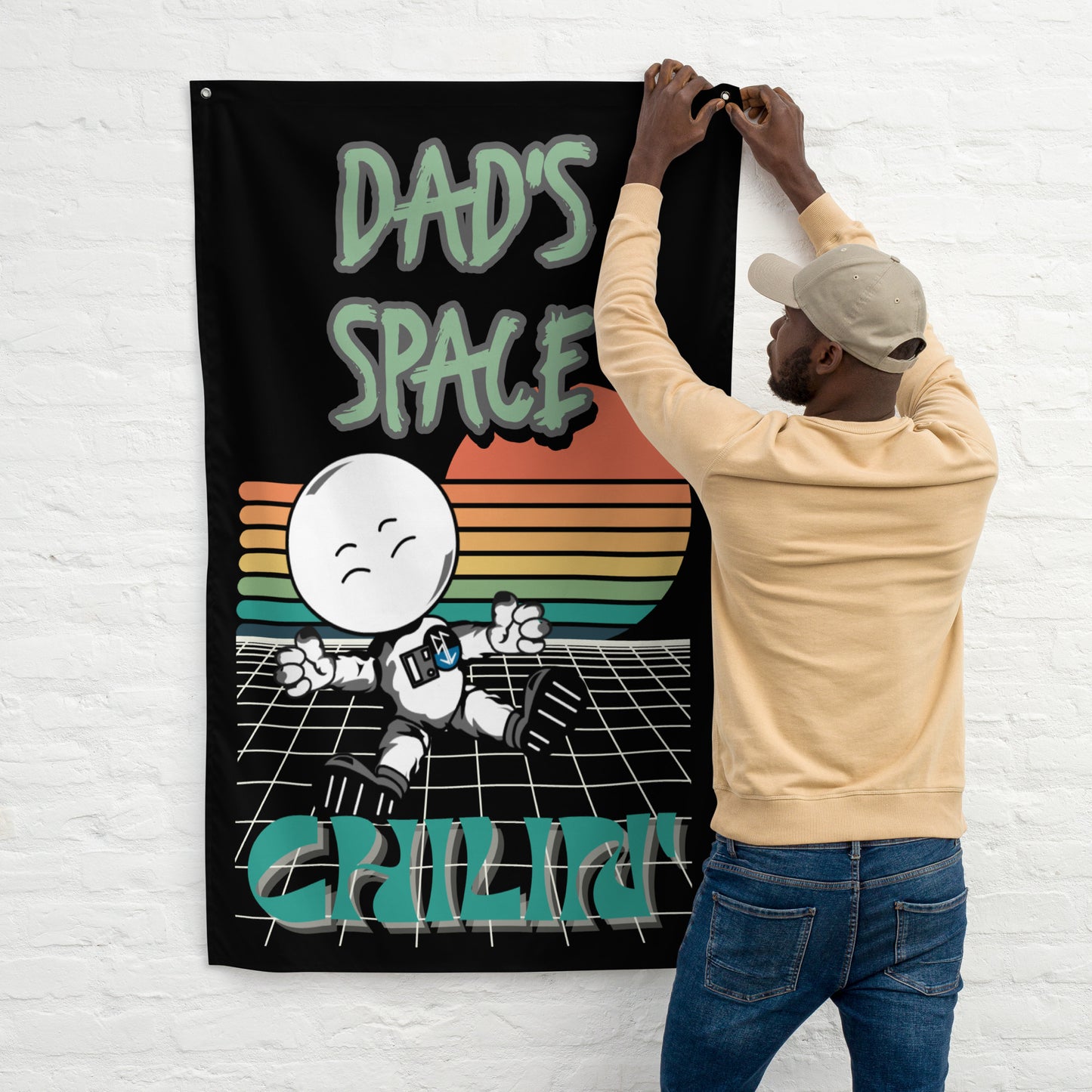 Fathers Day Dad's Space Cosmic Style Wall Art Flag