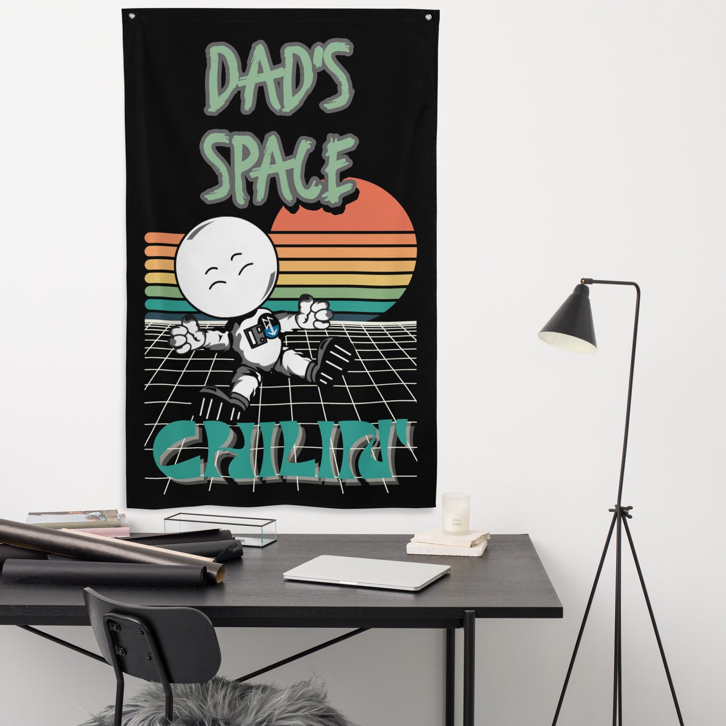Fathers Day Dad's Space Cosmic Style Wall Art Flag