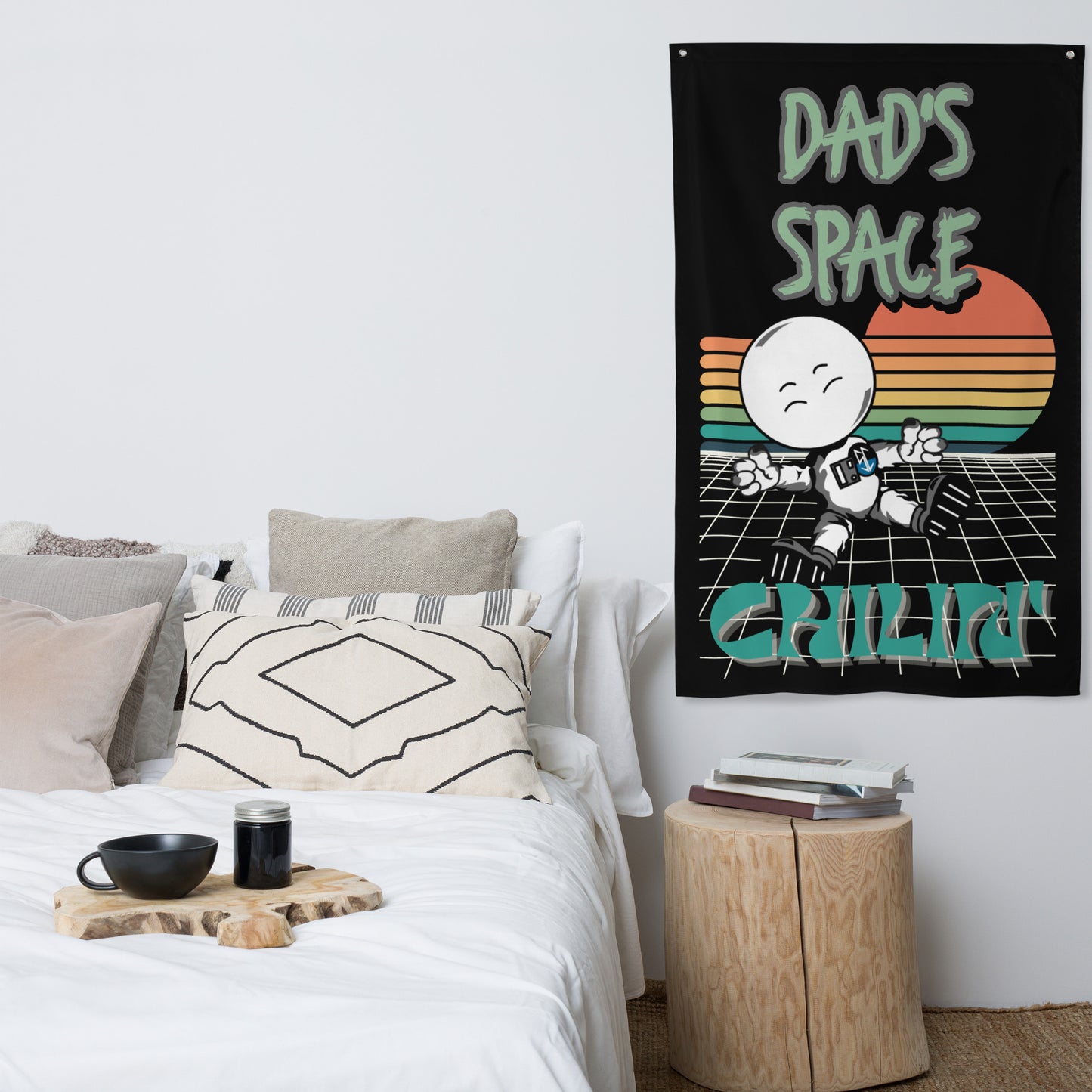 Fathers Day Dad's Space Cosmic Style Wall Art Flag