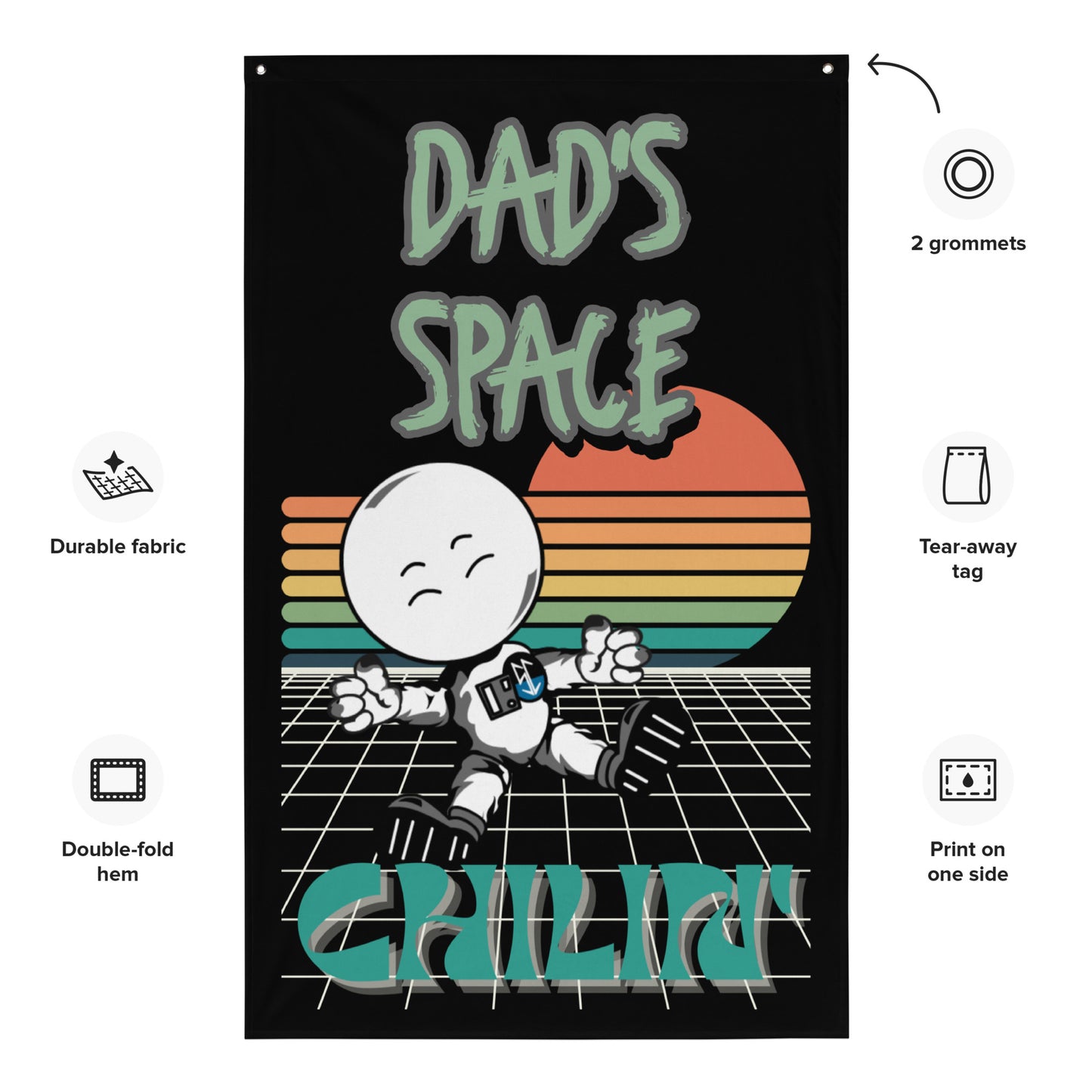 Fathers Day Dad's Space Cosmic Style Wall Art Flag
