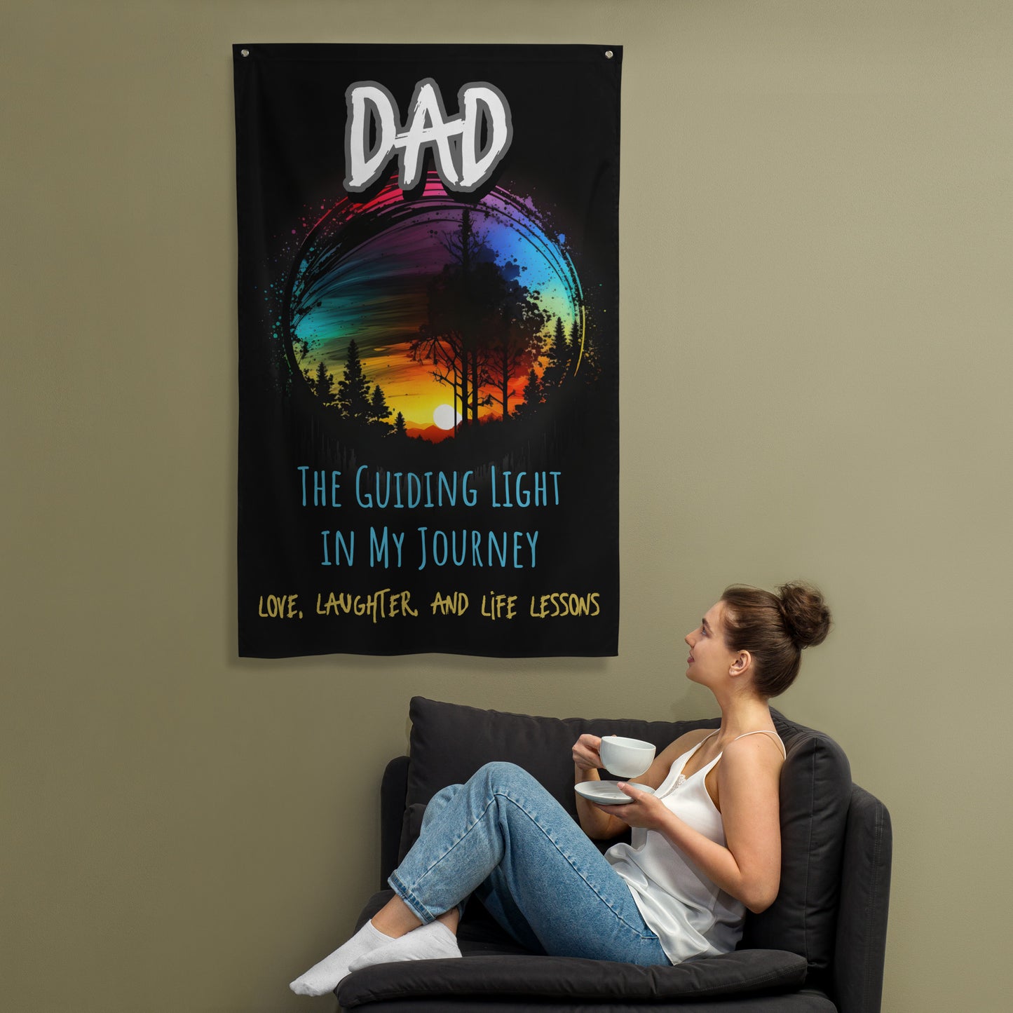 FAthers Day, Dad, Guiding Light, Wall Art Flag