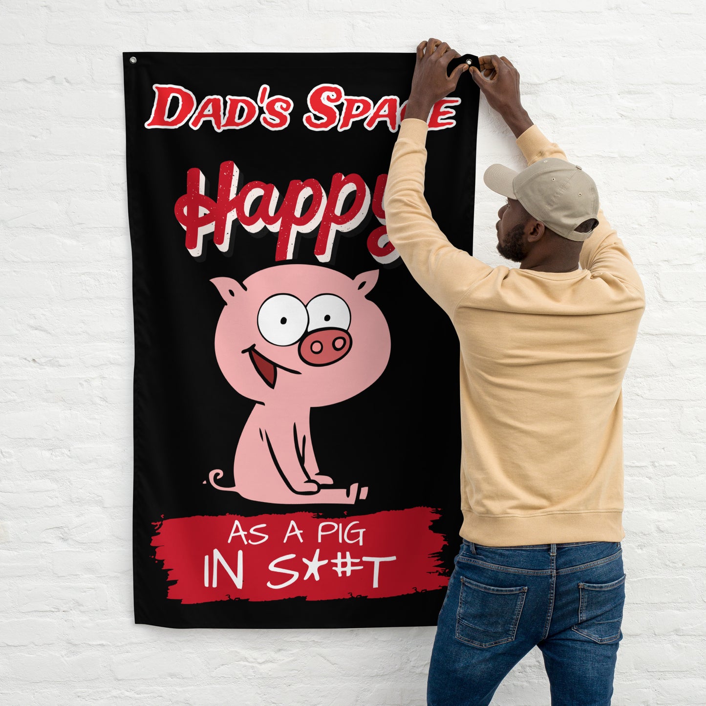 Fathers Day, Dad's Space Happy as a Pig in S#*T Flag
