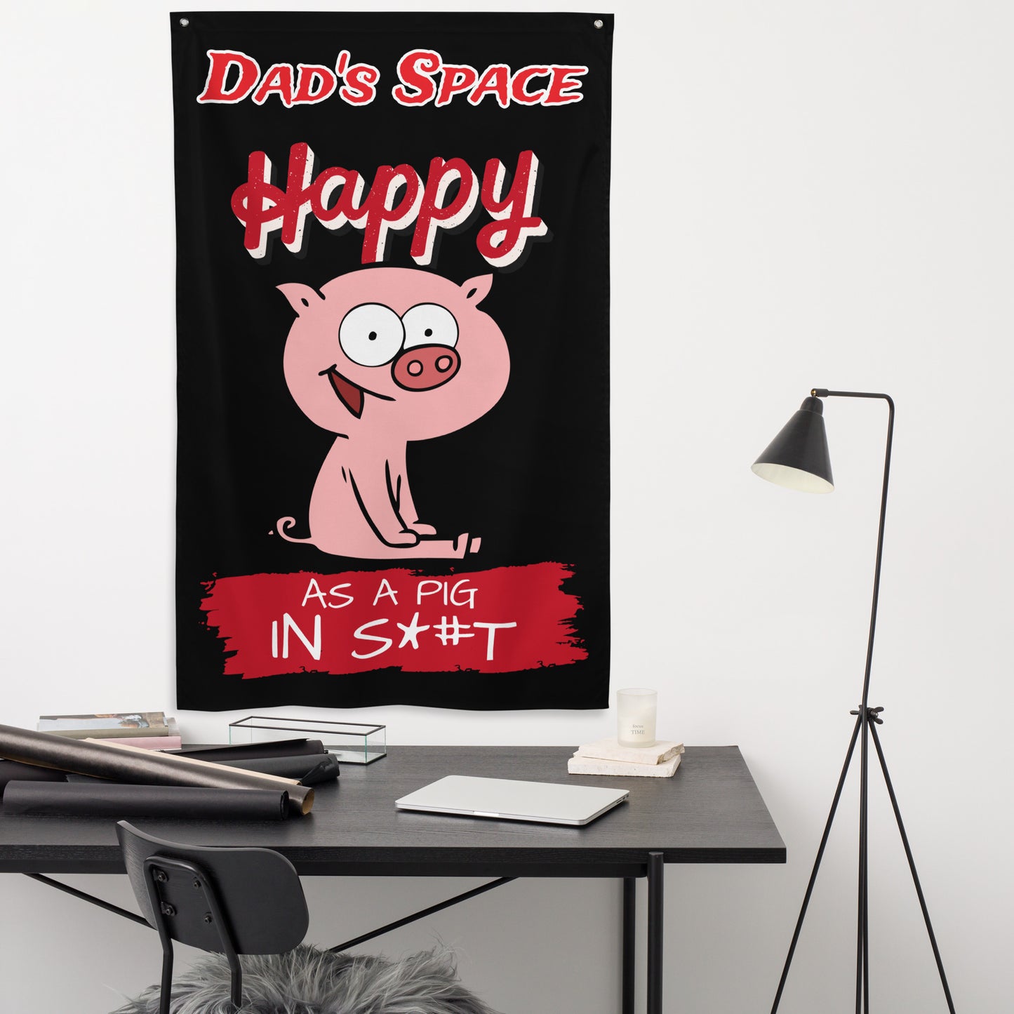 Fathers Day, Dad's Space Happy as a Pig in S#*T Flag