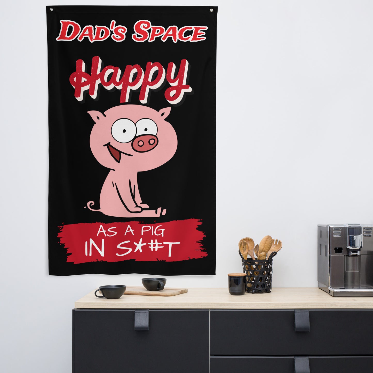Fathers Day, Dad's Space Happy as a Pig in S#*T Flag