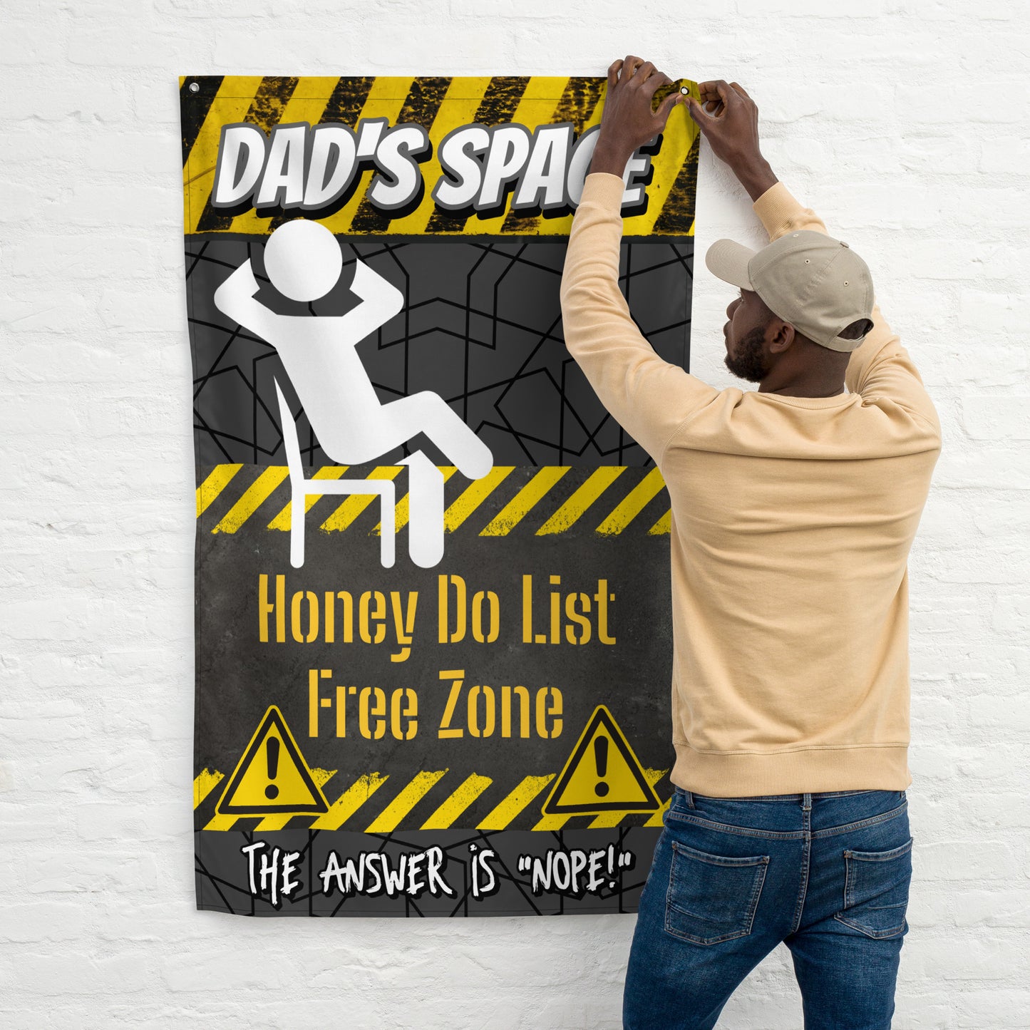 Fathers Day, Dad's Space Honey Do list Free Zone, Wall Art Flag