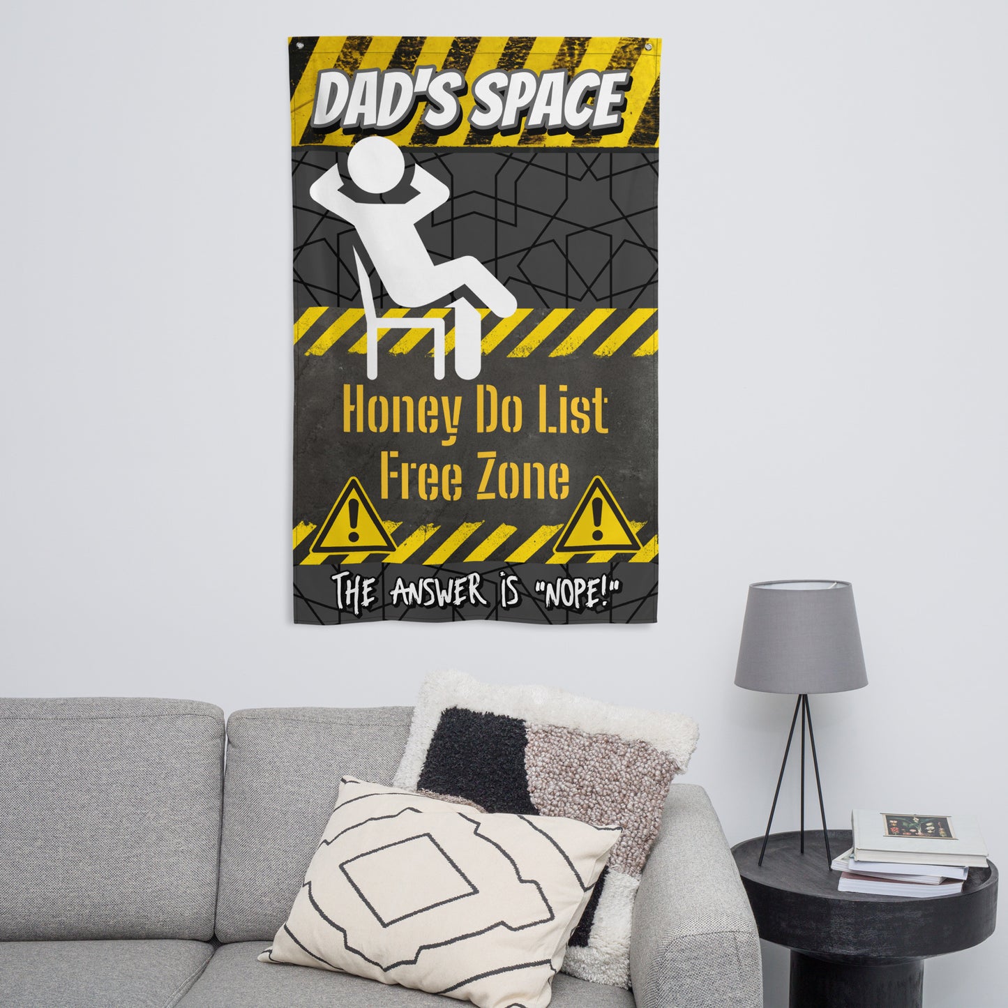 Fathers Day, Dad's Space Honey Do list Free Zone, Wall Art Flag