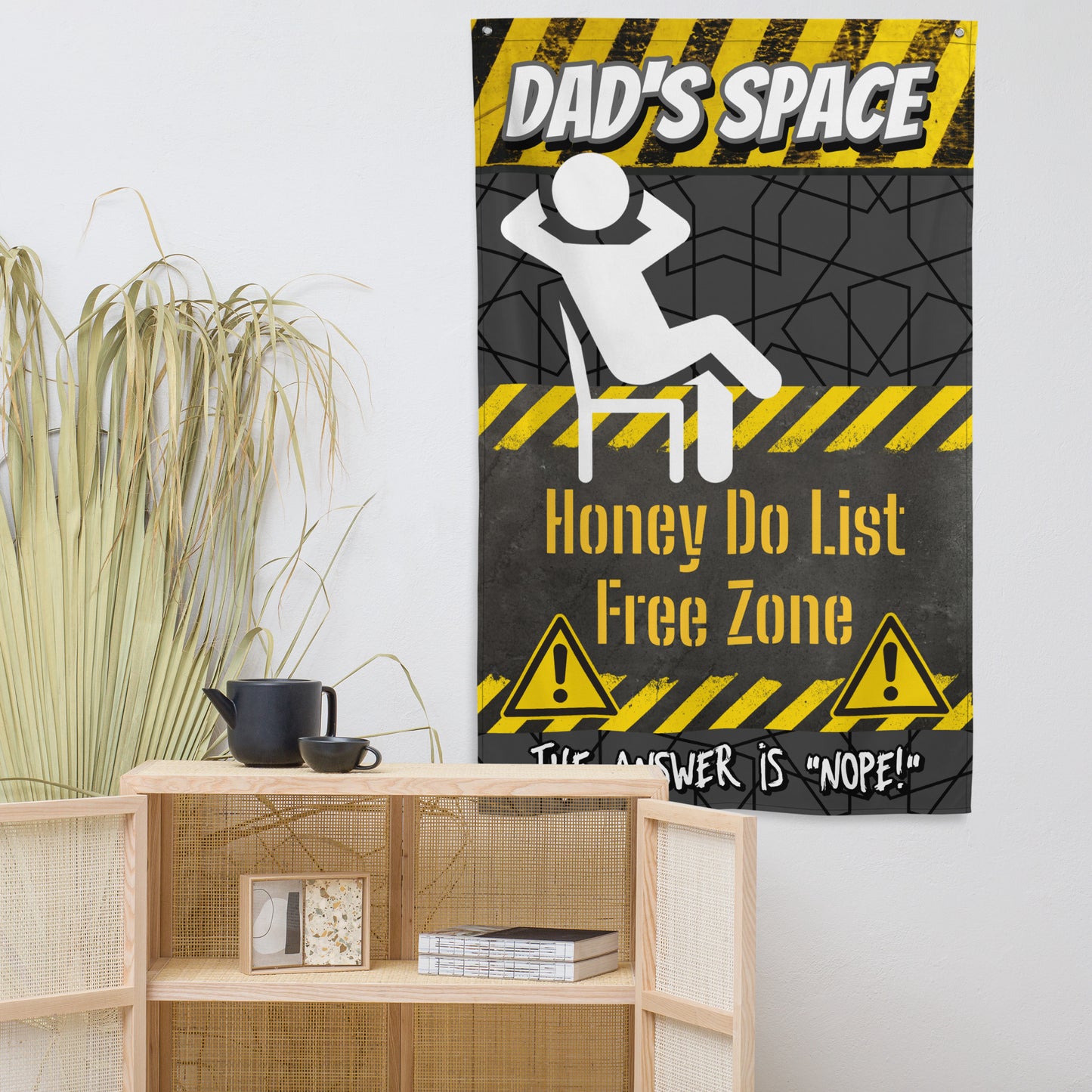 Fathers Day, Dad's Space Honey Do list Free Zone, Wall Art Flag