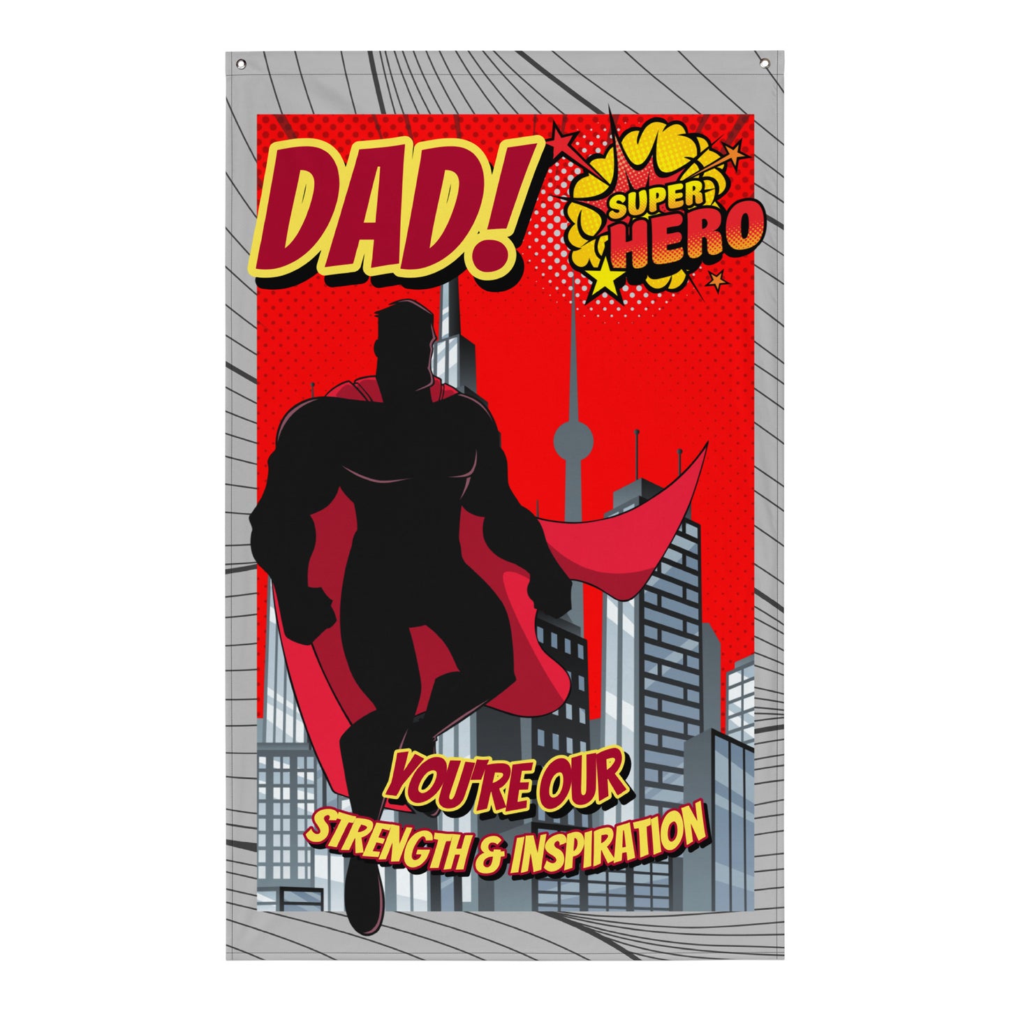 Fathers Day Dad Super Hero Wall Art Flag