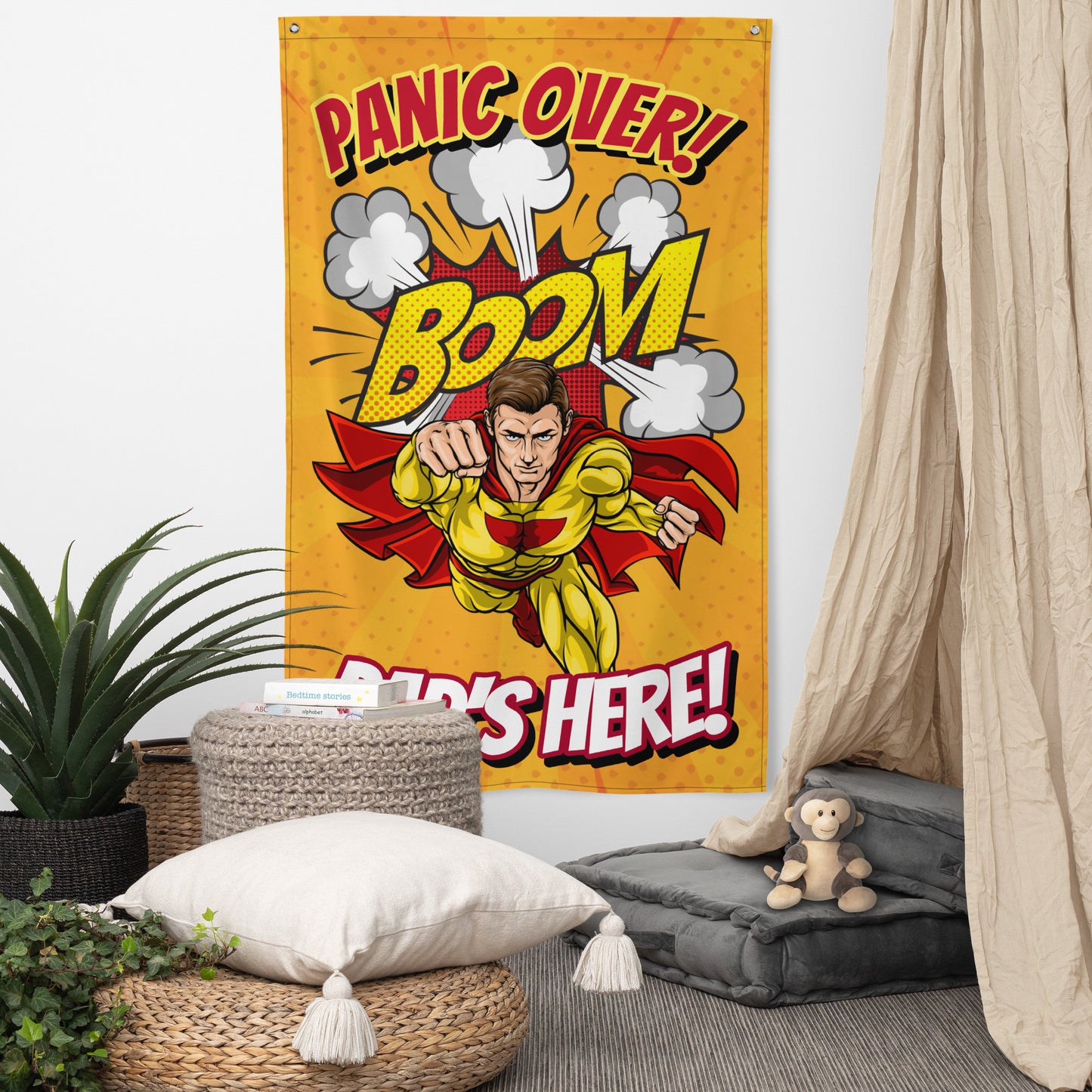 Fathers Day, Panic Over, Dad's Here Wall Art Flag