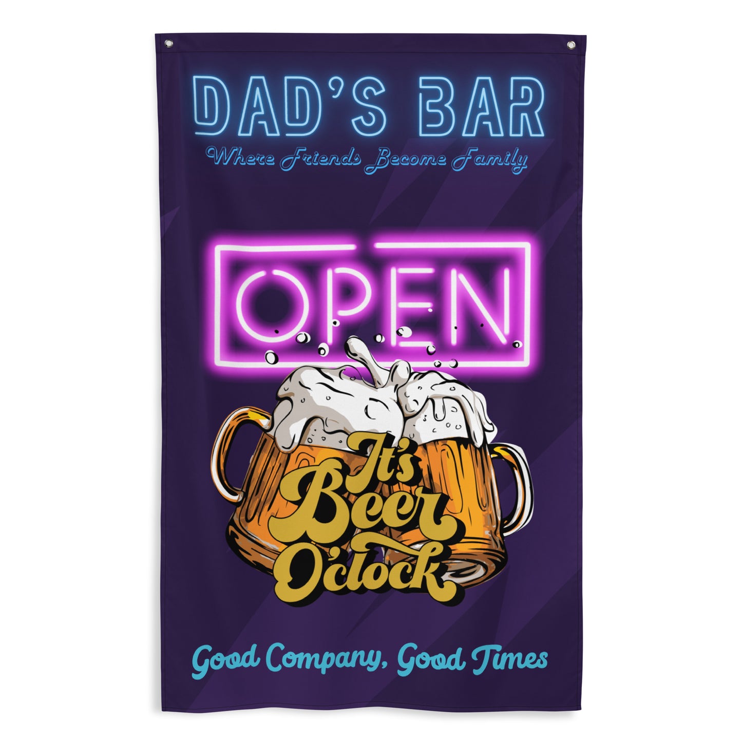 Fathers Day Dad's Bar, Where freinds become family, Wall Art Flag