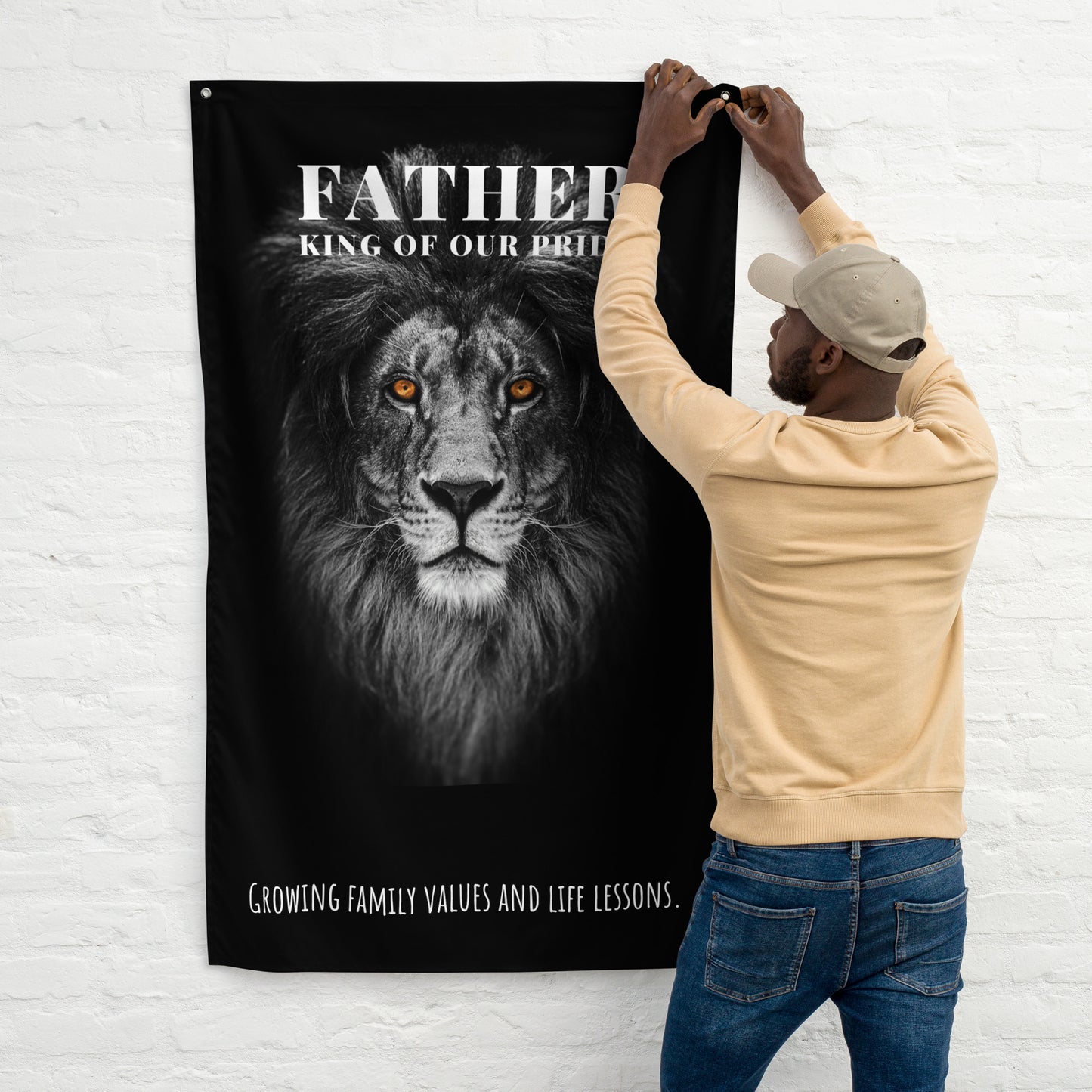 Fathers Day, Dad, Father, King of Our Pride Wall Art Flag