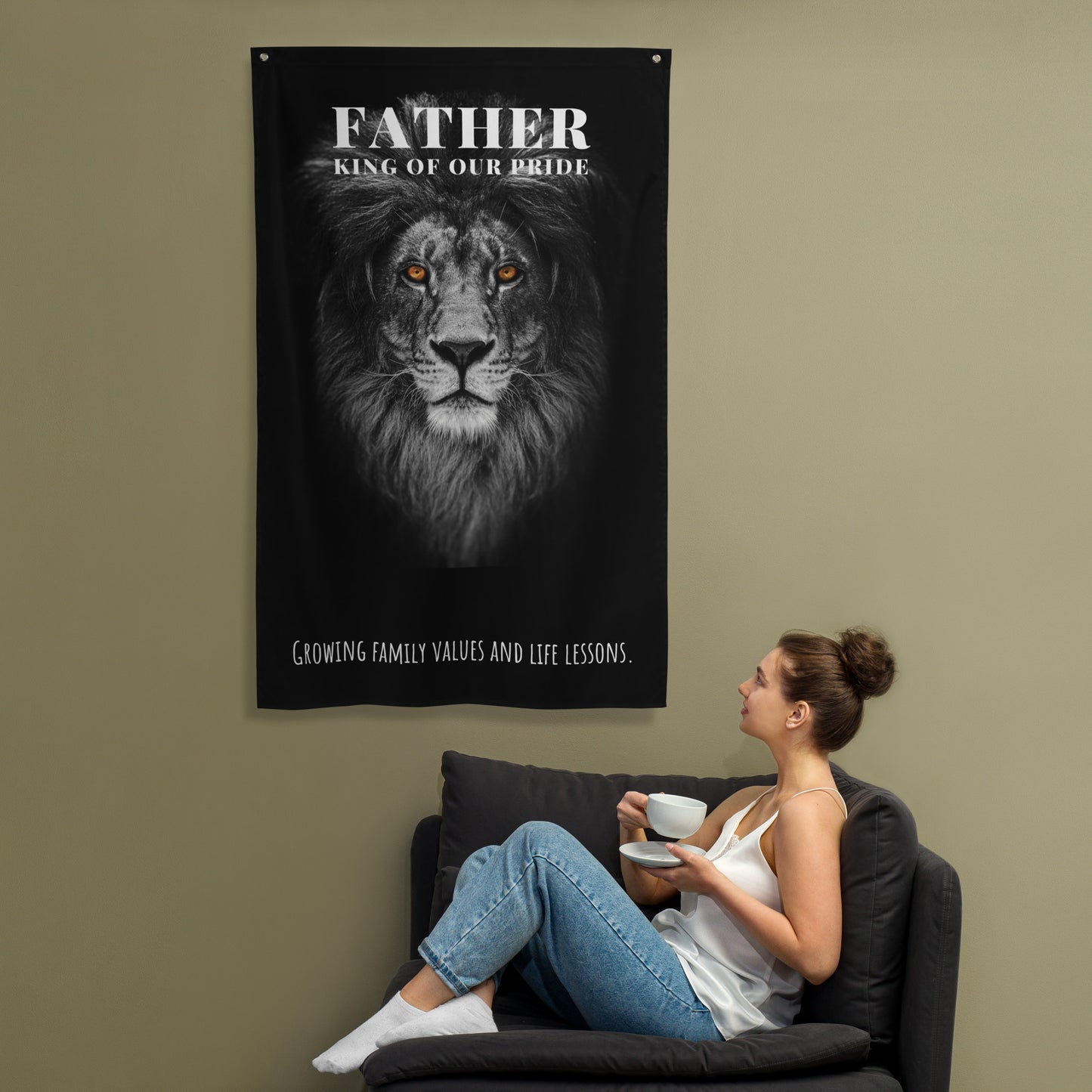 Fathers Day, Dad, Father, King of Our Pride Wall Art Flag