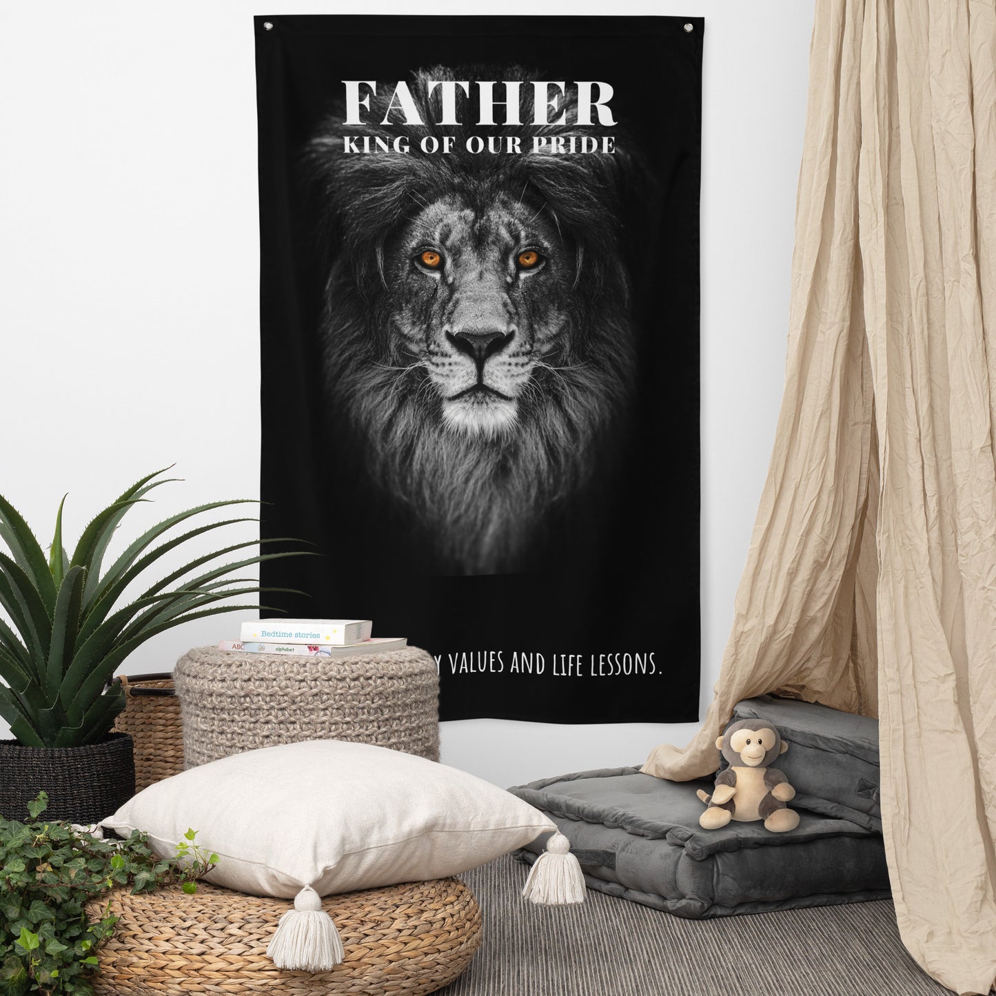 Fathers Day, Dad, Father, King of Our Pride Wall Art Flag