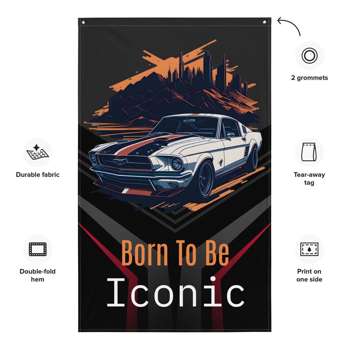Born To Be Iconic, Mustang Retro Flag