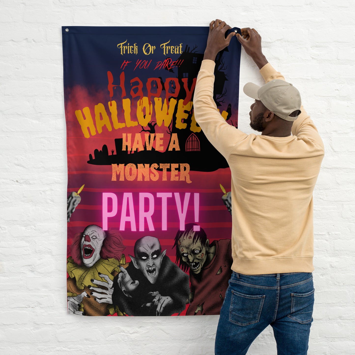 Wall Art Halloween Decoration, Welcome To Our Halloween Party