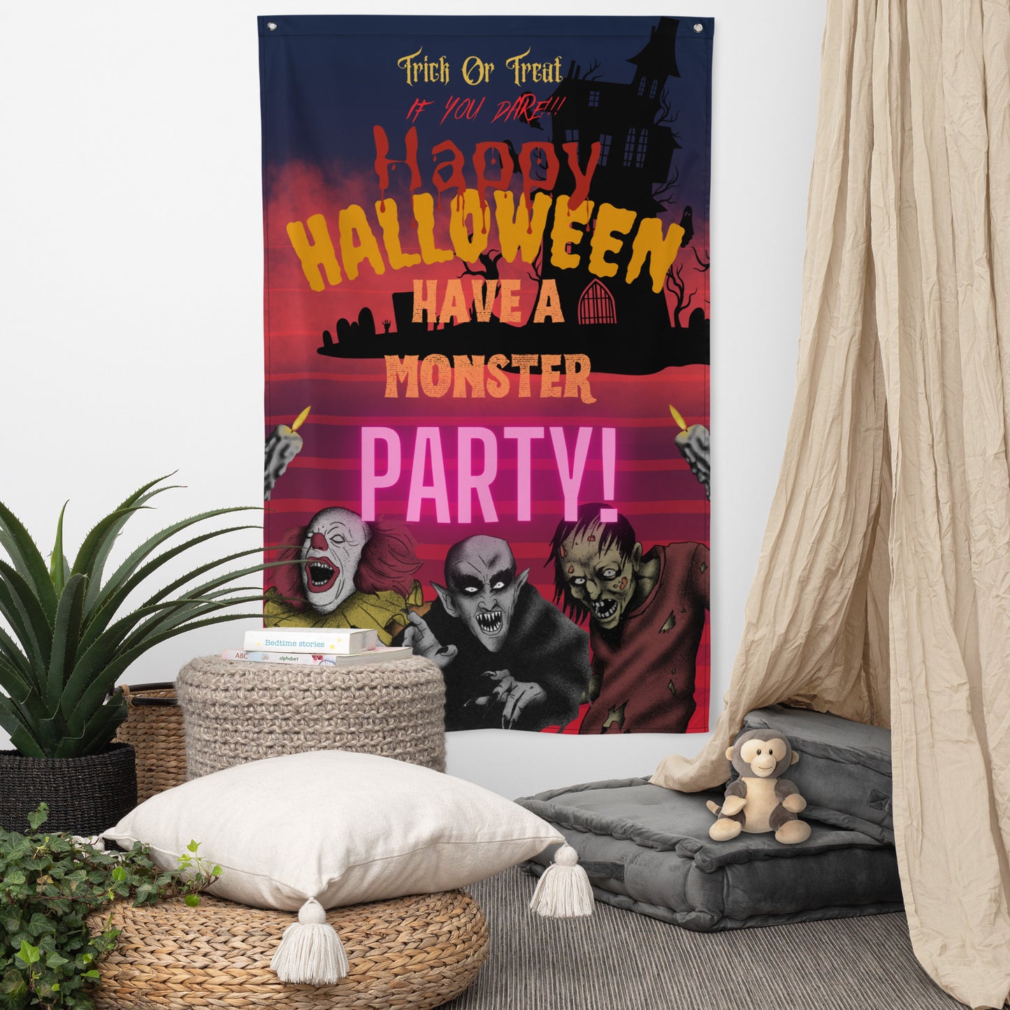 Wall Art Halloween Decoration, Welcome To Our Halloween Party