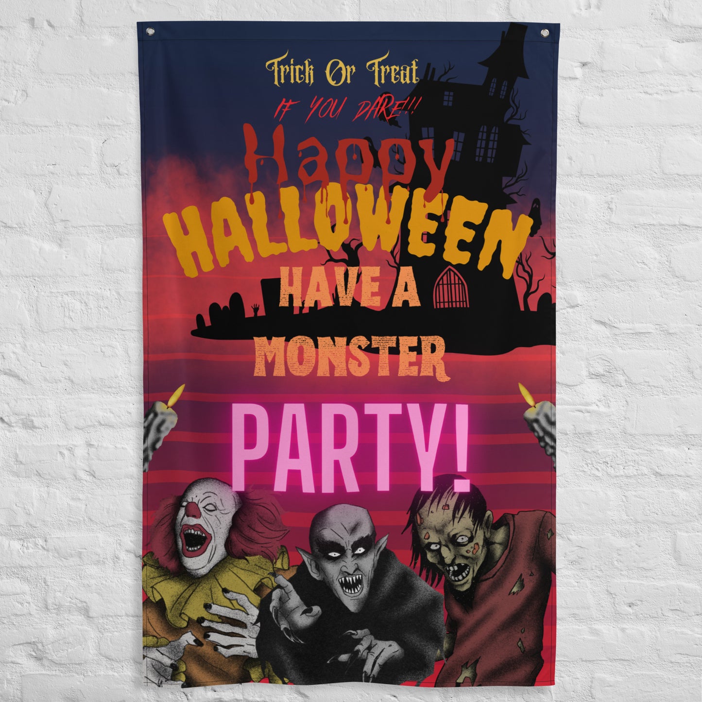 Wall Art Halloween Decoration, Welcome To Our Halloween Party