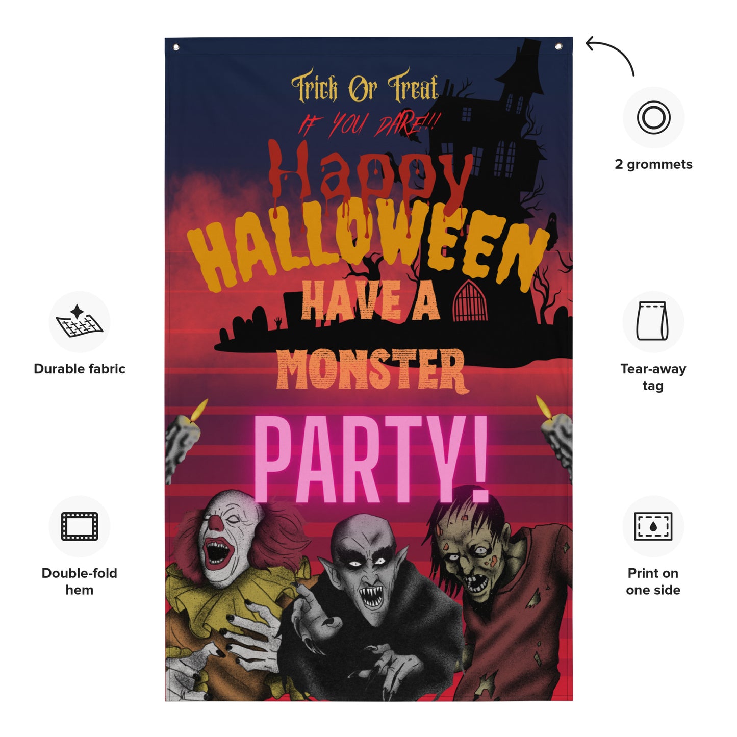 Wall Art Halloween Decoration, Welcome To Our Halloween Party