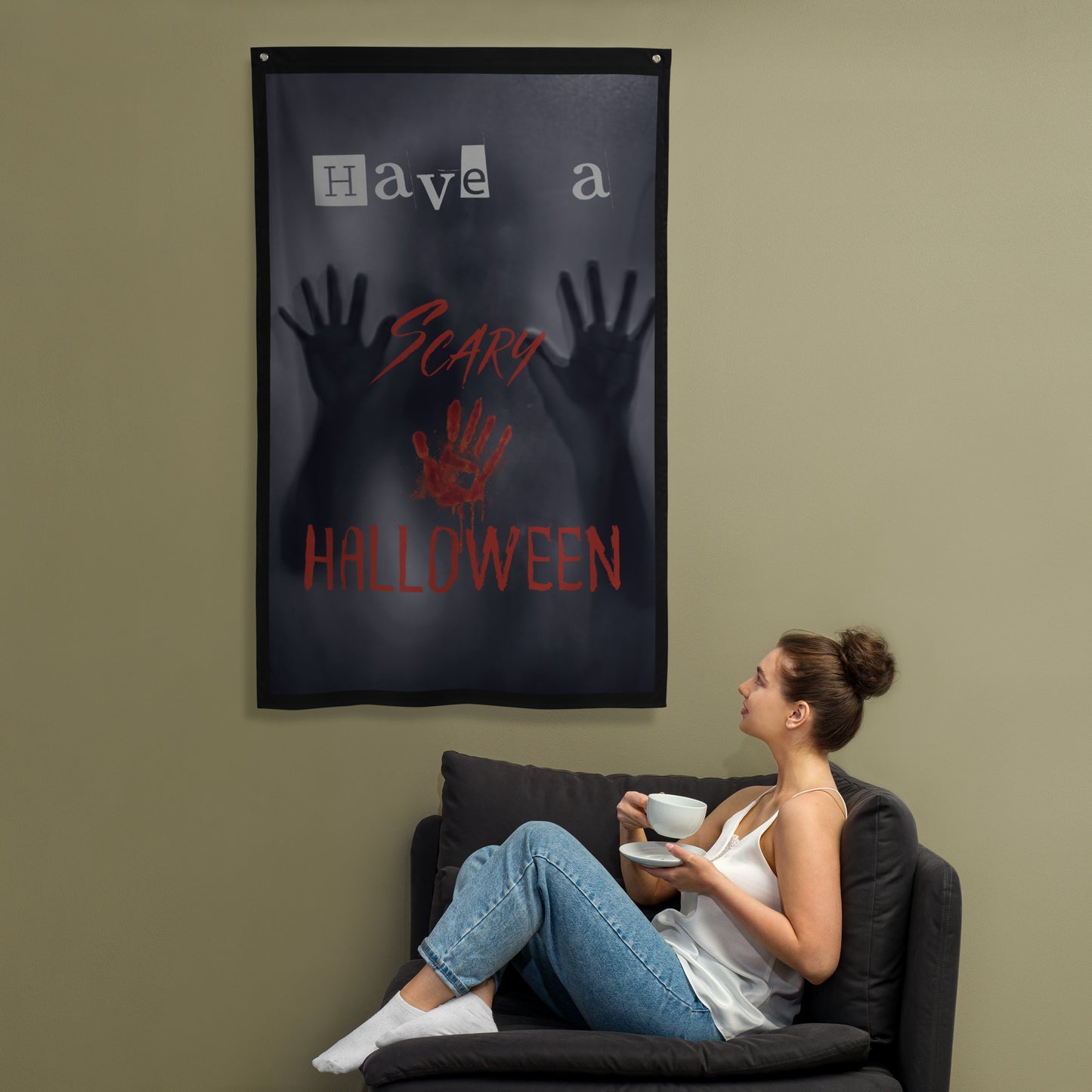 Have A Scary Halloween, Spooky Ghostly Halloween Decoration Wall Art