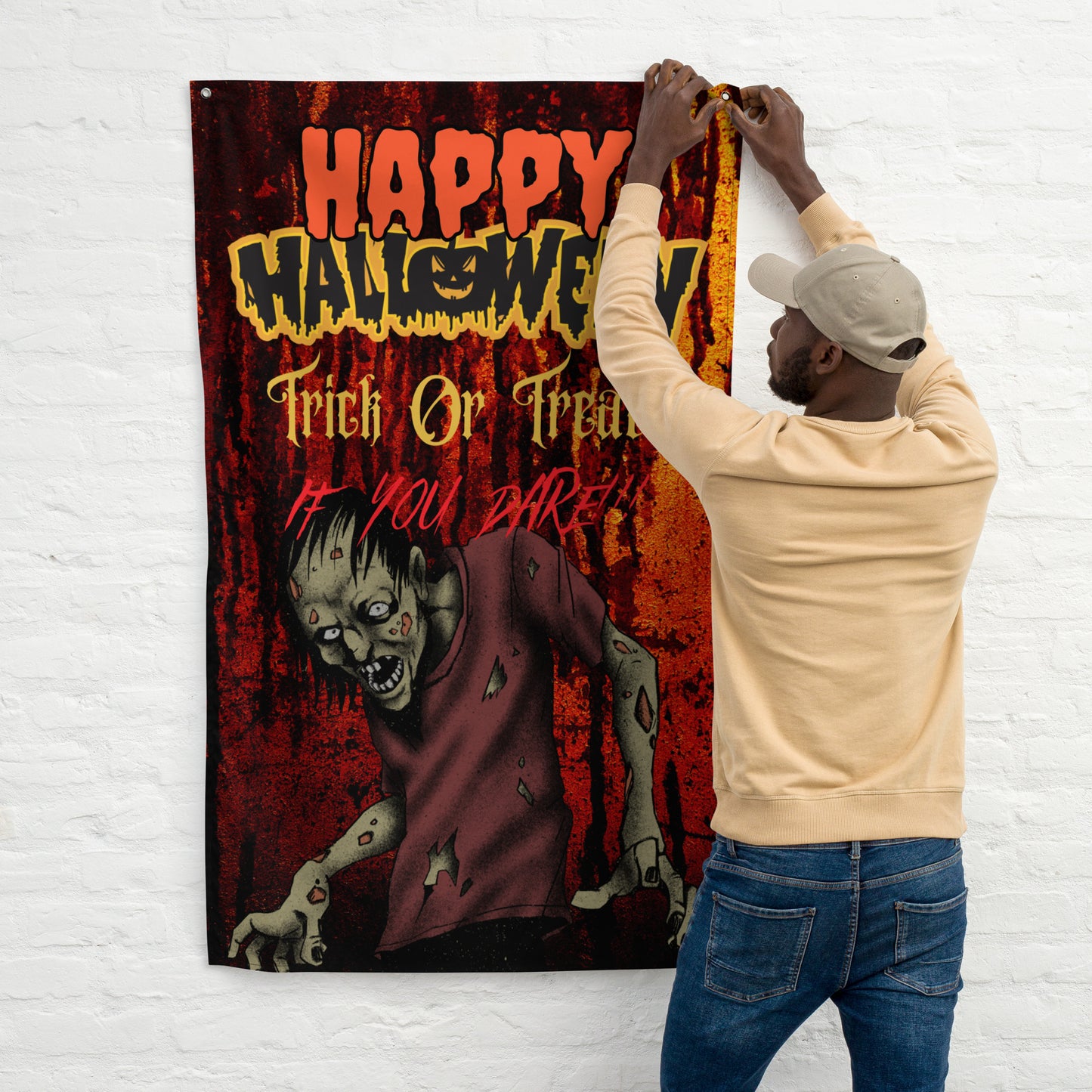 Have A Happy Halloween, Trick Or Treat, Zombie Halloween Wall art Decorations
