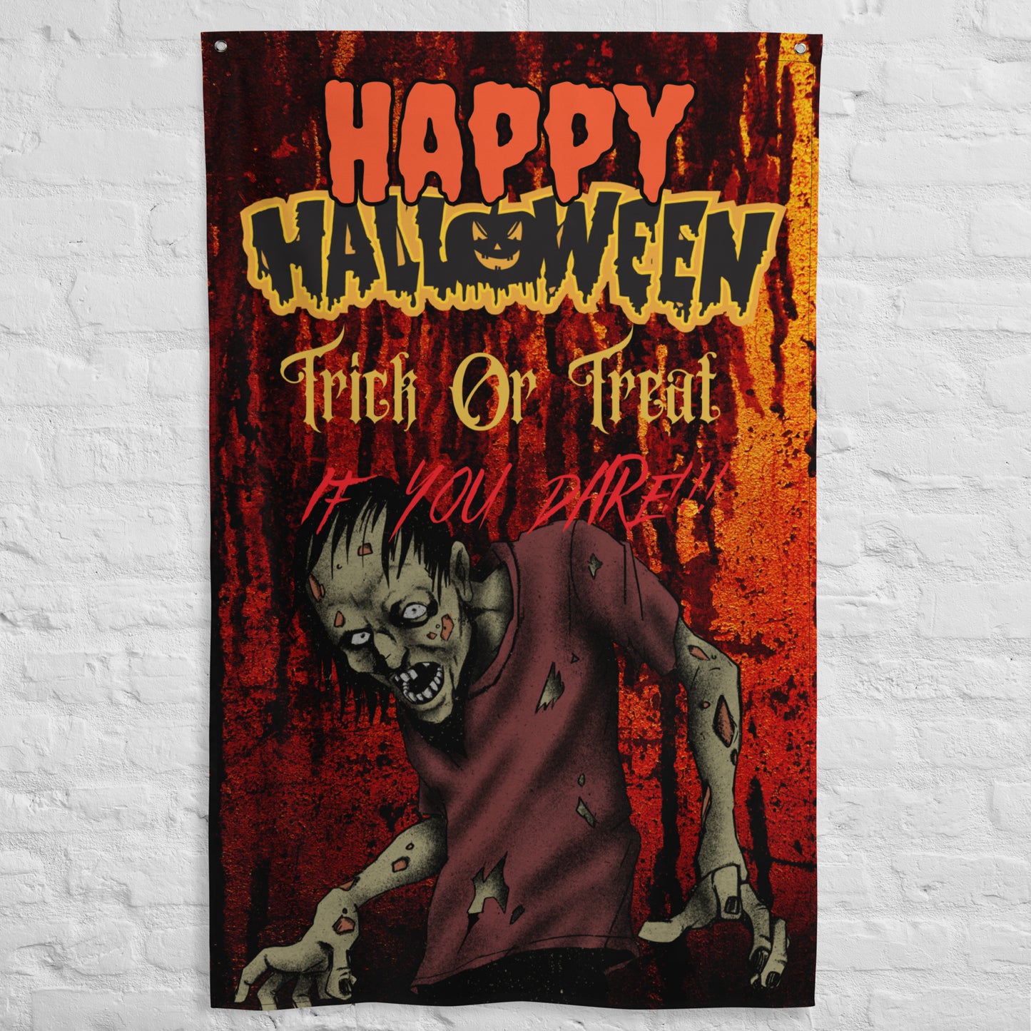 Have A Happy Halloween, Trick Or Treat, Zombie Halloween Wall art Decorations
