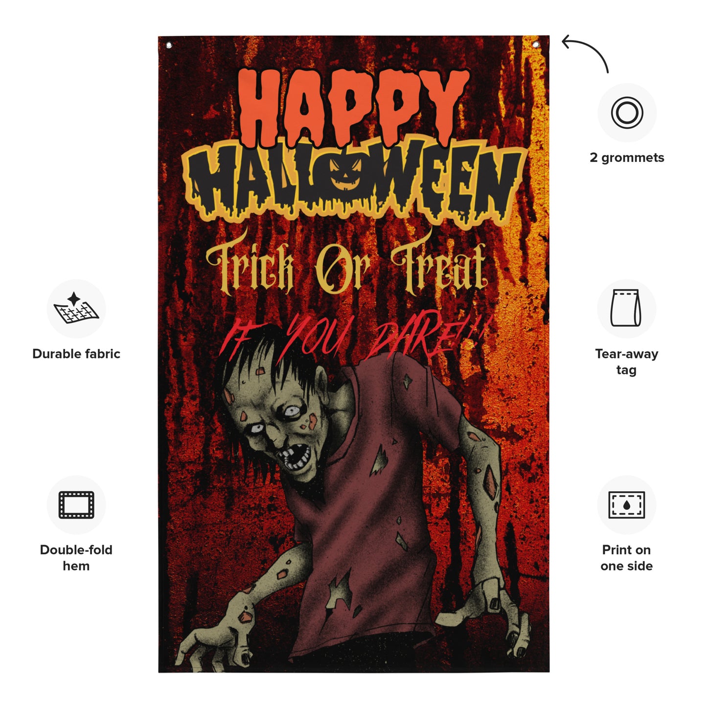 Have A Happy Halloween, Trick Or Treat, Zombie Halloween Wall art Decorations