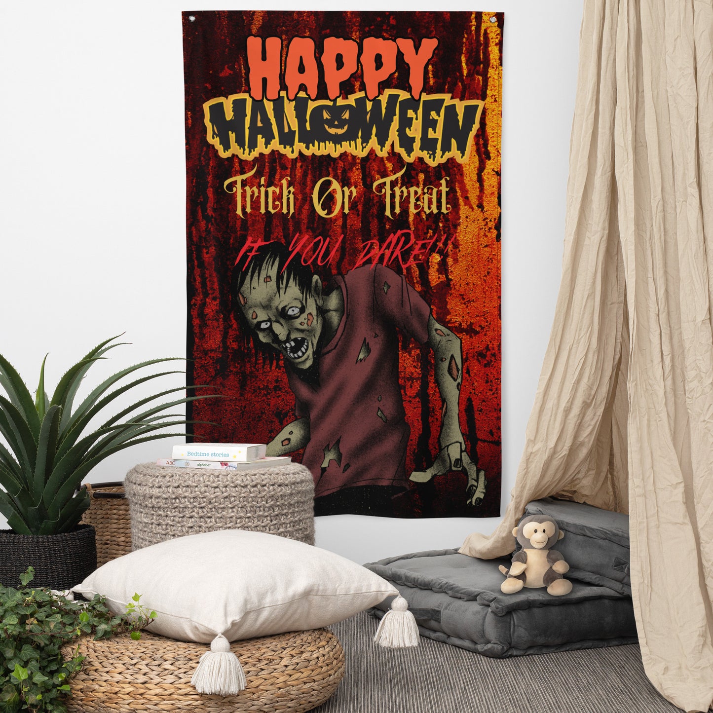 Have A Happy Halloween, Trick Or Treat, Zombie Halloween Wall art Decorations