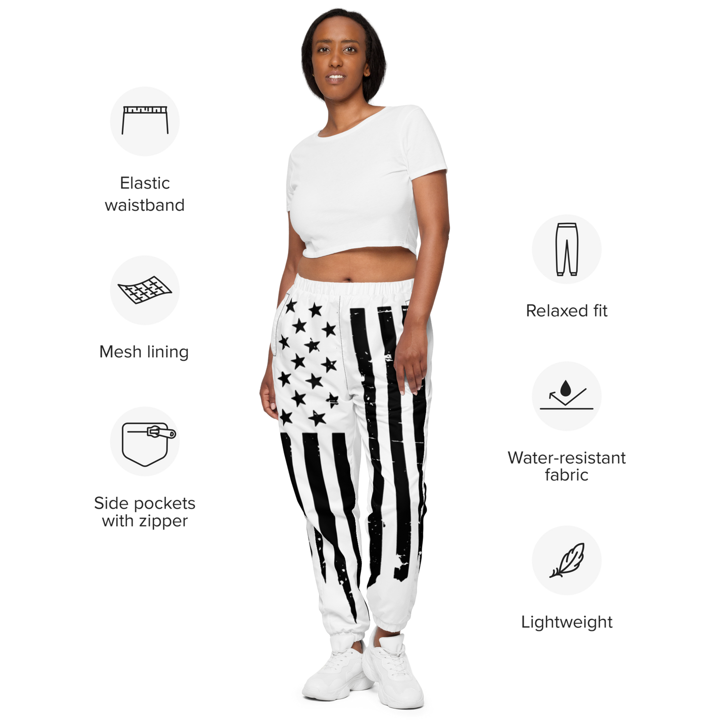Monochrome USA Flag Unisex track pants