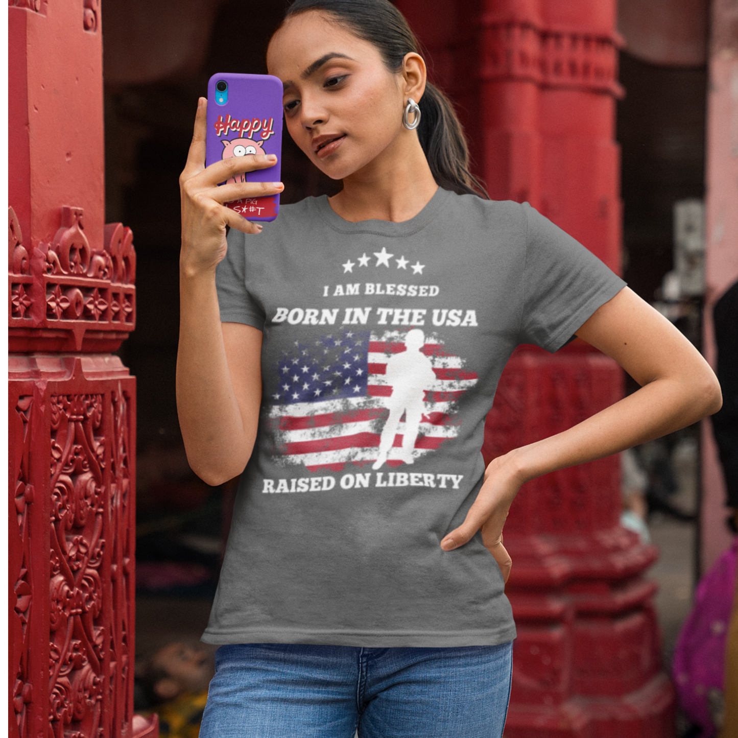 Born In The USA, Raised On Liberty Women's Relaxed T-Shirt