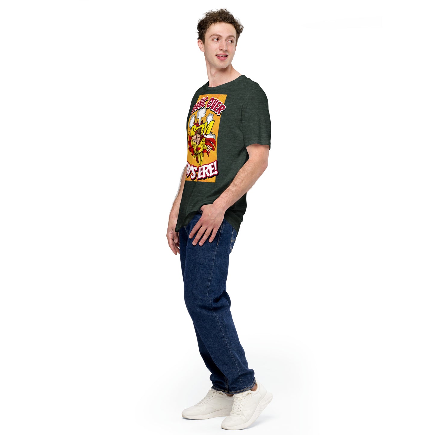 Panic Over, Boom! Dad's Here! Unisex t-shirt